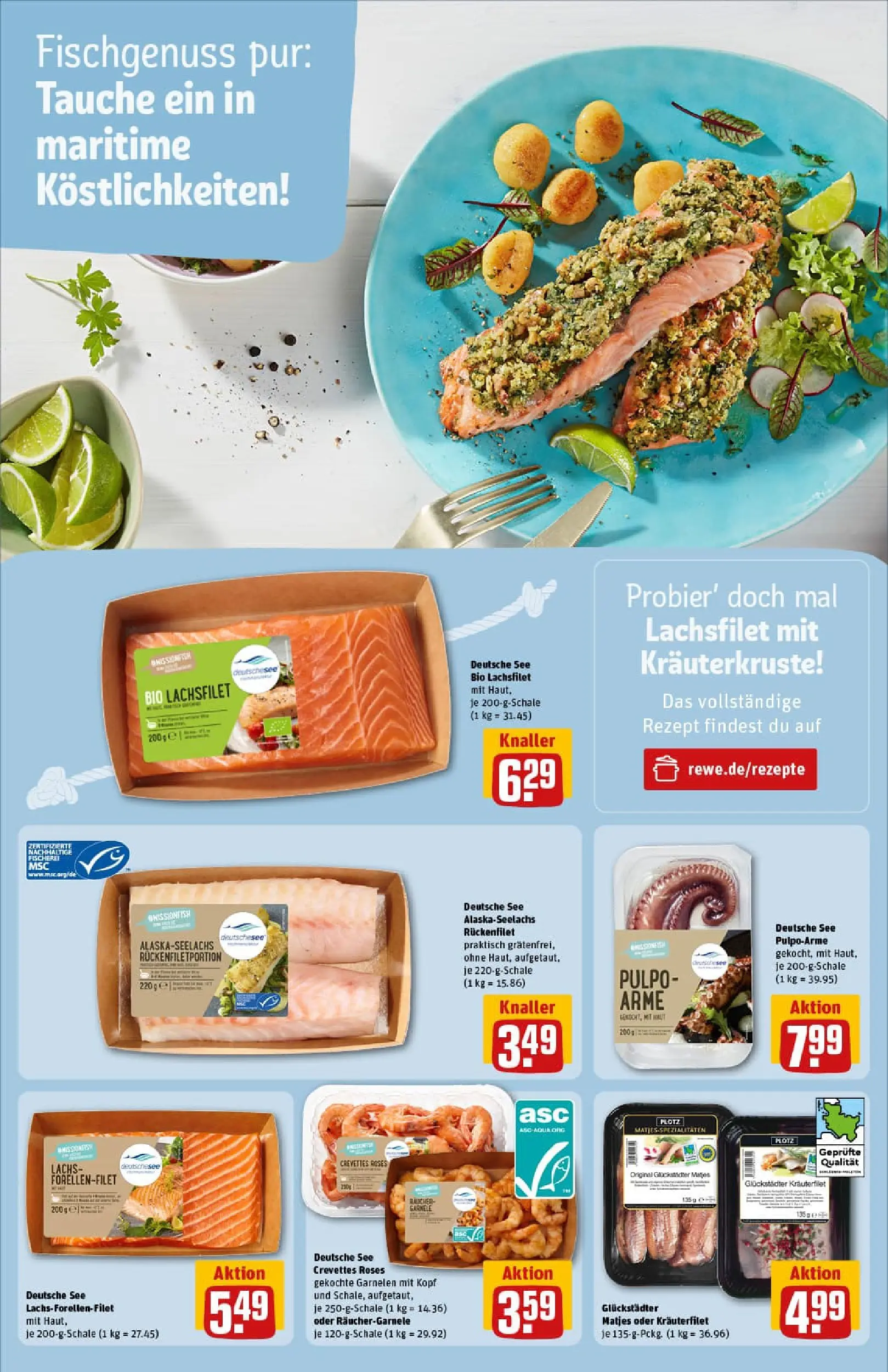 REWE Prospekt ab 06.10.2025 zum Blättern » Angebote | Seite: 12 | Produkte: Garnelen, Lachs