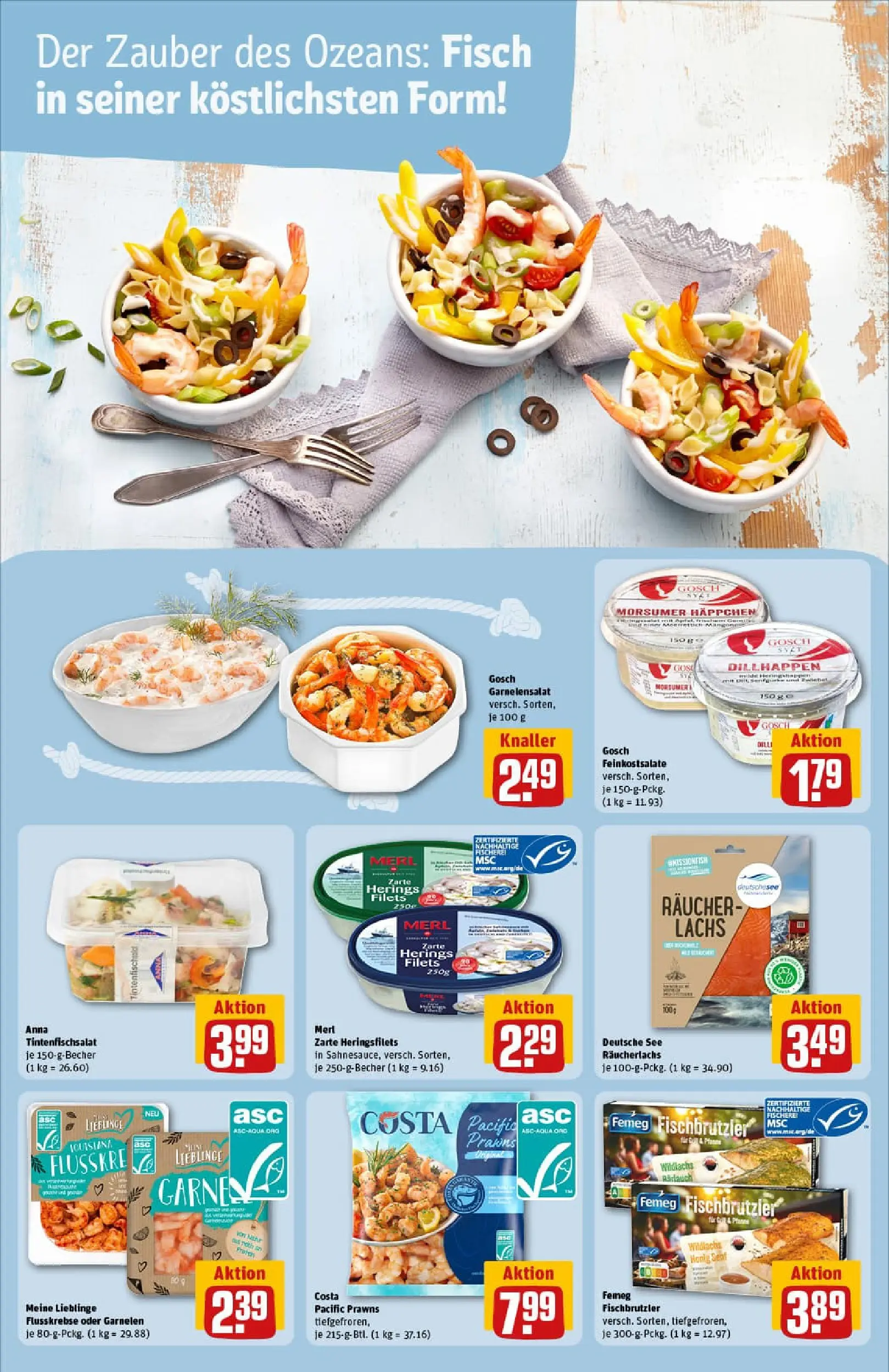 REWE Prospekt ab 06.10.2025 zum Blättern » Angebote | Seite: 13 | Produkte: Garnelen, Fisch, Lachs, Räucherlachs