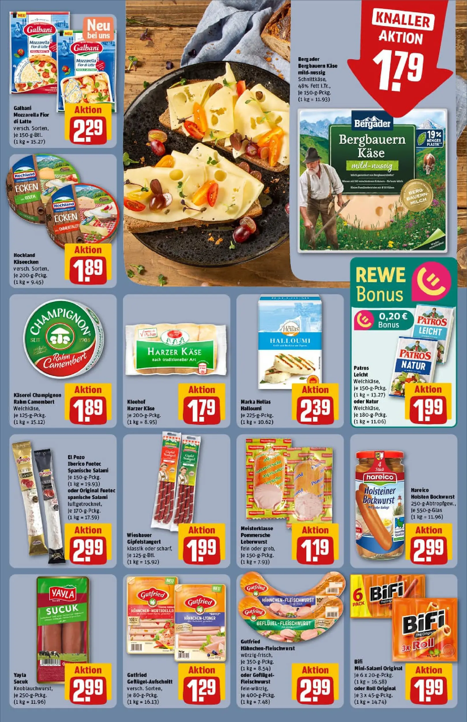 REWE Prospekt ab 06.10.2025 zum Blättern » Angebote | Seite: 15 | Produkte: Hahnchen, Milch, Käse, Bifi
