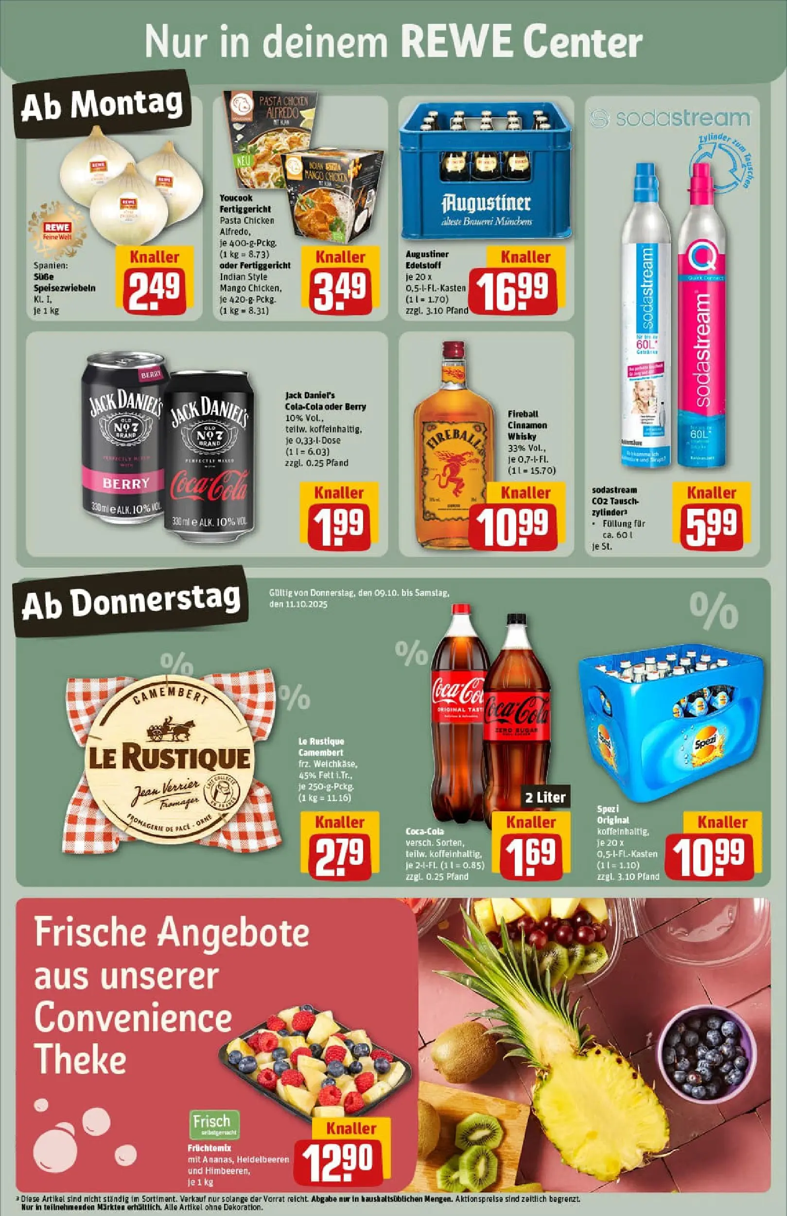 REWE Prospekt ab 06.10.2025 zum Blättern » Angebote | Seite: 3 | Produkte: Cola, Theke, Mango, Pasta