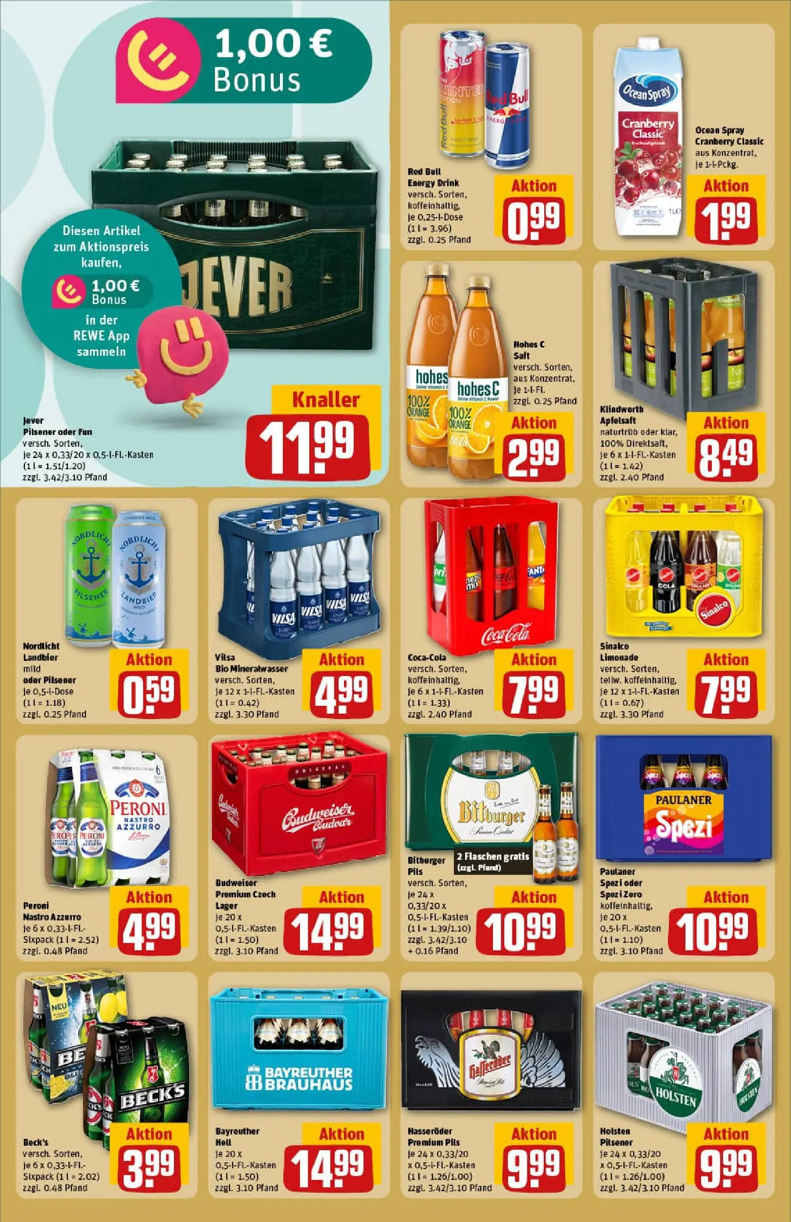 REWE Prospekt ab 06.10.2025 zum Blättern » Angebote | Seite: 18 | Produkte: Sinalco, Bayreuther hell, Hohes c, Hasseröder