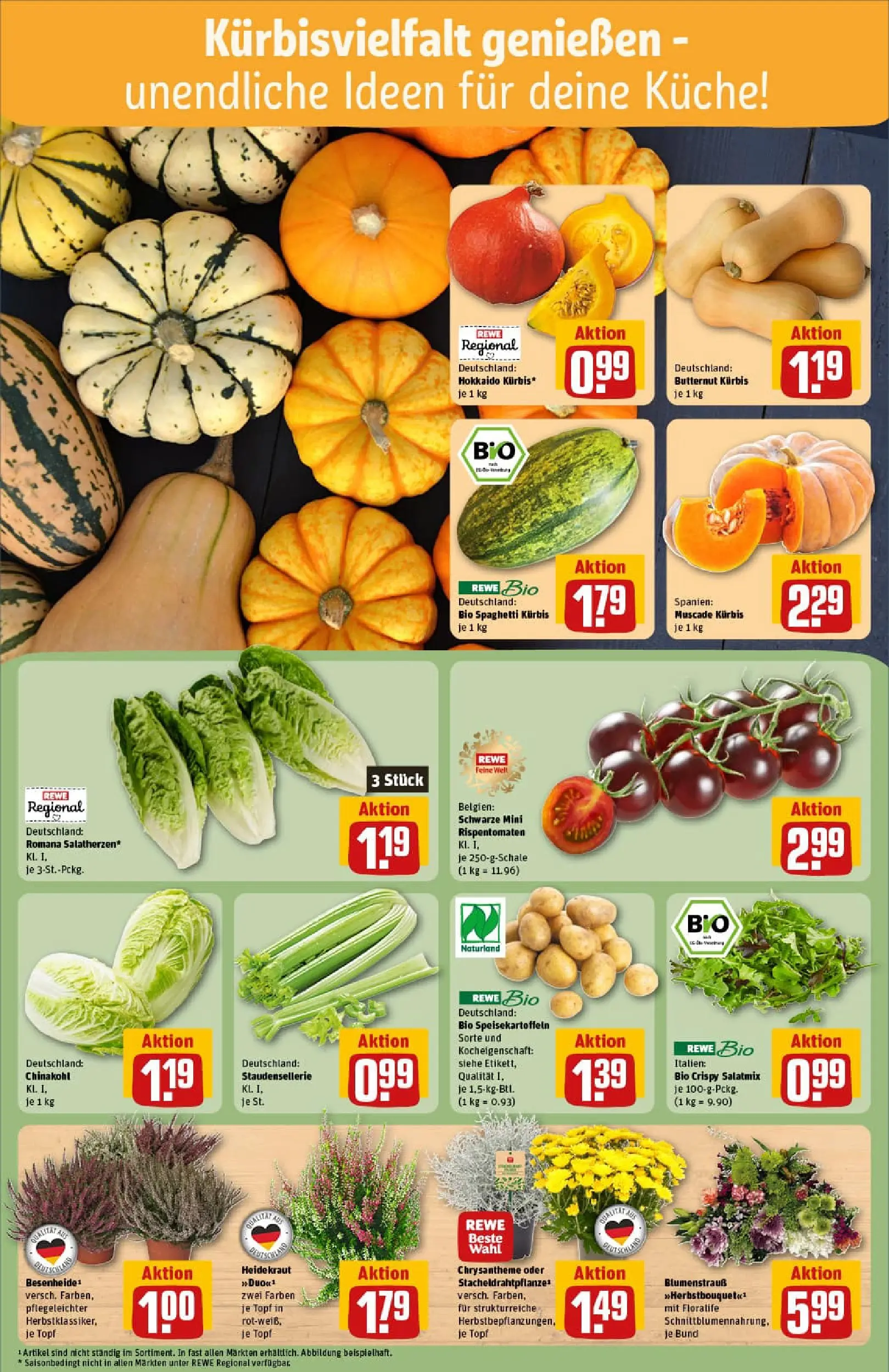 REWE Prospekt ab 06.10.2025 zum Blättern » Angebote | Seite: 7 | Produkte: Küche, Kürbis, Chinakohl