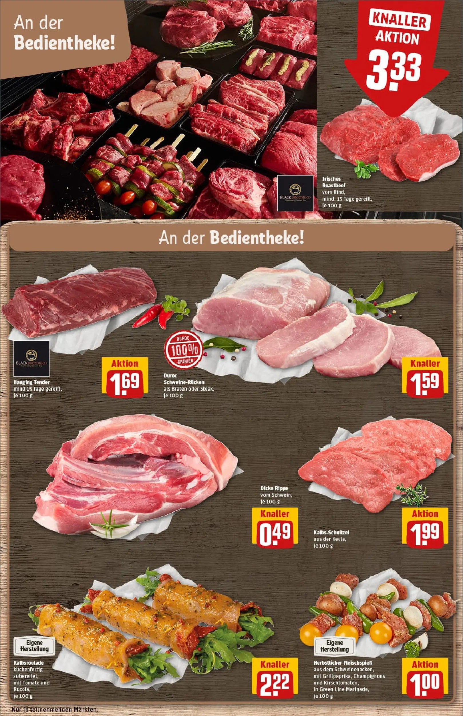 REWE Prospekt ab 06.10.2025 zum Blättern » Angebote | Seite: 10 | Produkte: Roastbeef, Champignons, Schweinerucken