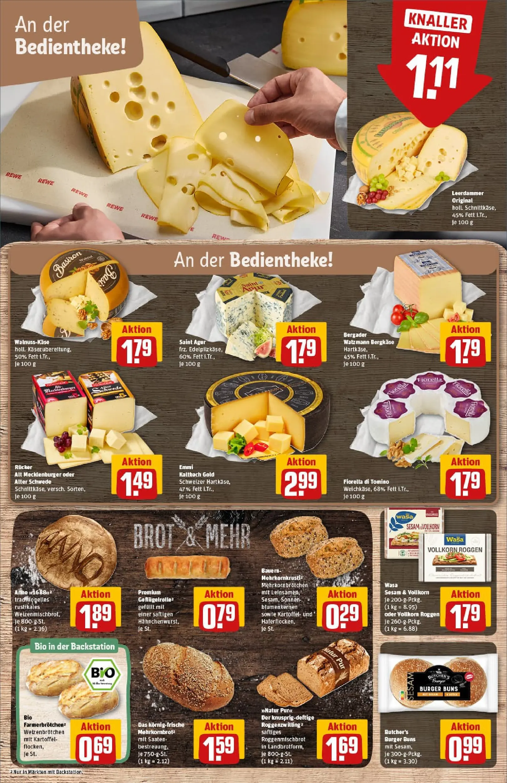 REWE Prospekt ab 06.10.2025 zum Blättern » Angebote | Seite: 13 | Produkte: Burger, Leerdammer, Brot