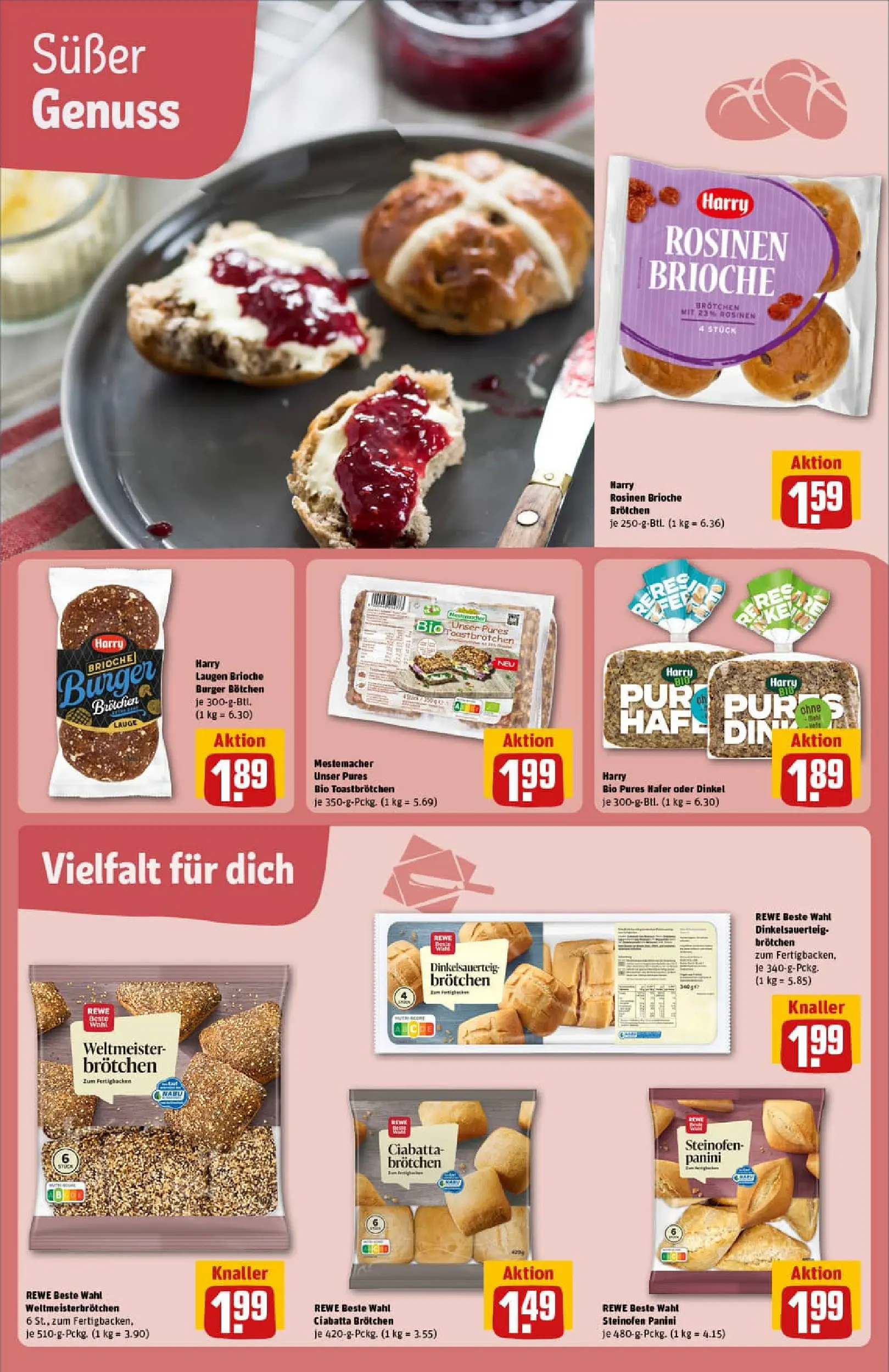 REWE Prospekt ab 06.10.2025 zum Blättern » Angebote | Seite: 17 | Produkte: Toast, Burger, Rosinen