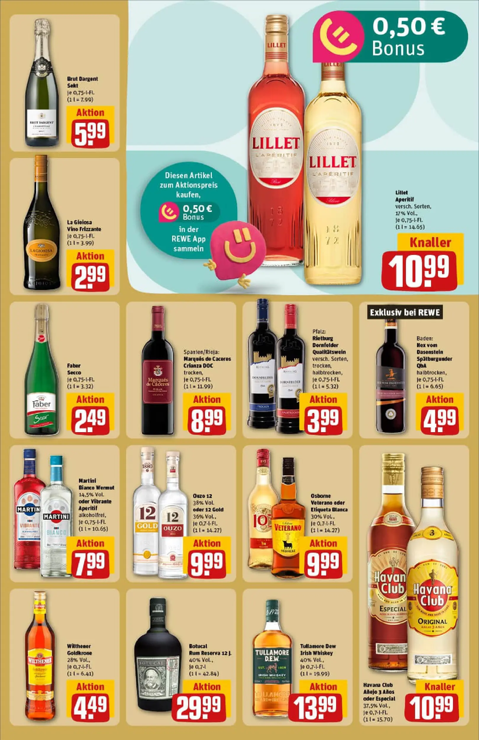 REWE Prospekt ab 06.10.2025 zum Blättern » Angebote | Seite: 23 | Produkte: Havana club, Ouzo, Sekt, Brut dargent