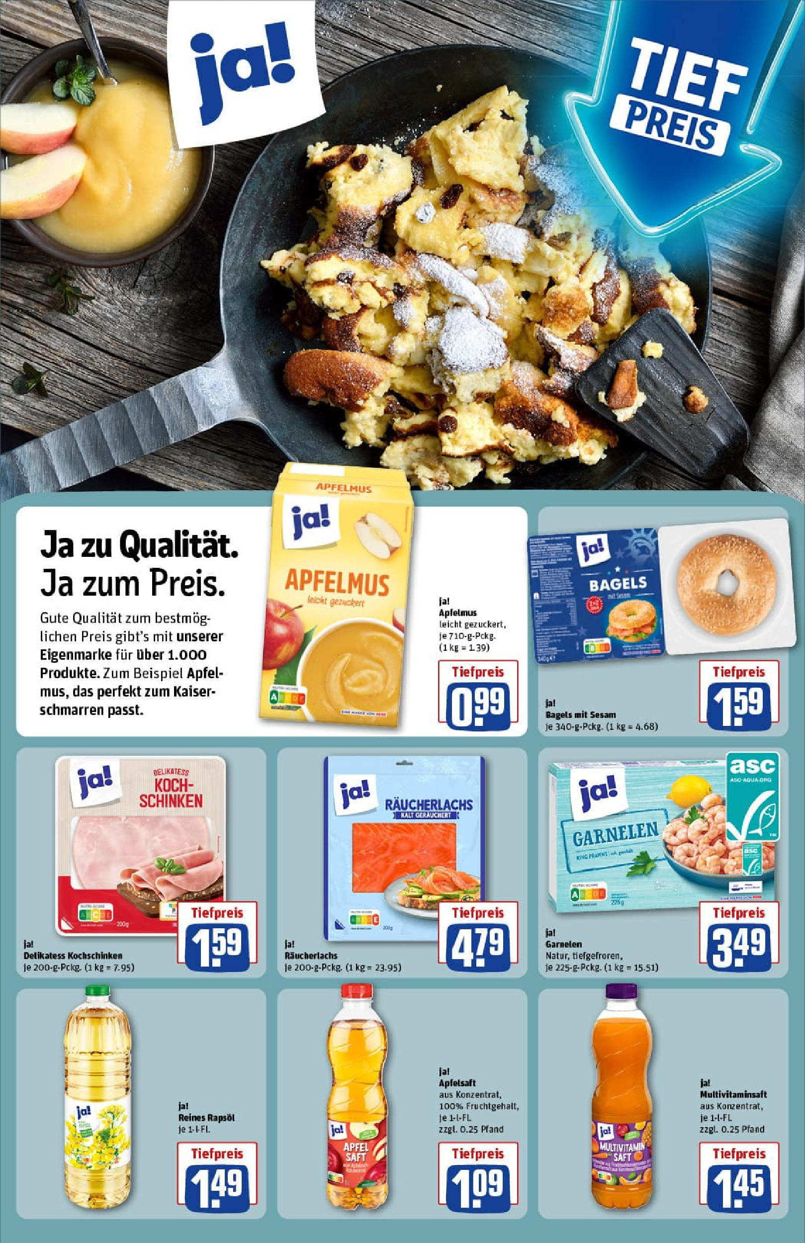 REWE Prospekt ab 06.10.2025 zum Blättern » Angebote | Seite: 16 | Produkte: Rapsöl, Äpfel, Räucherlachs, Schinken