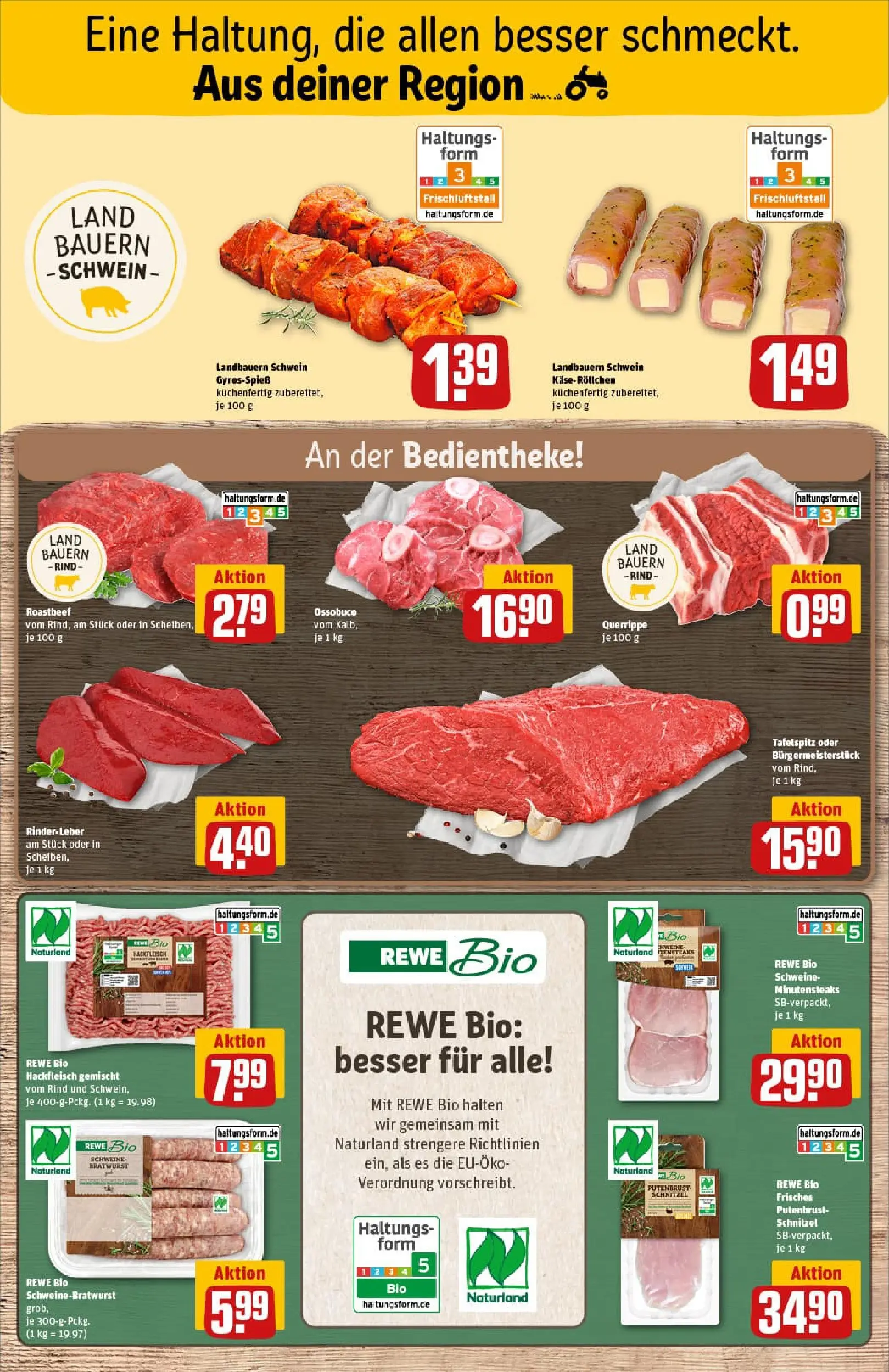 REWE Prospekt ab 06.10.2025 zum Blättern » Angebote | Seite: 8 | Produkte: Käse, Schnitzel, Roastbeef, Steak