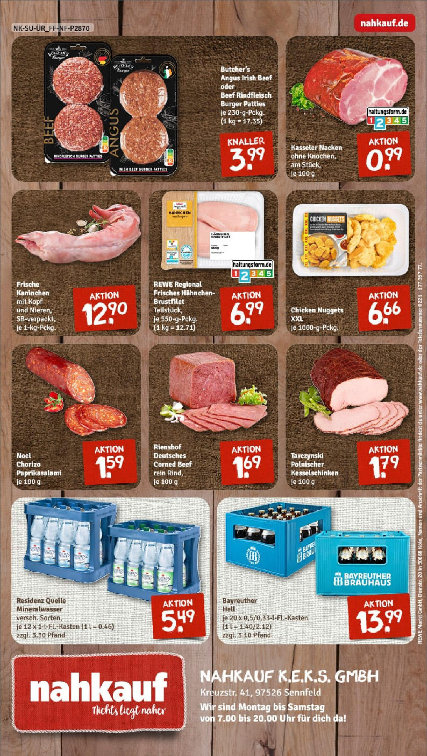 REWE Prospekt ab 06.10.2025 zum Blättern » Angebote | Seite: 8 | Produkte: Bayreuther hell, Mineralwasser, Rindfleisch, Telefon