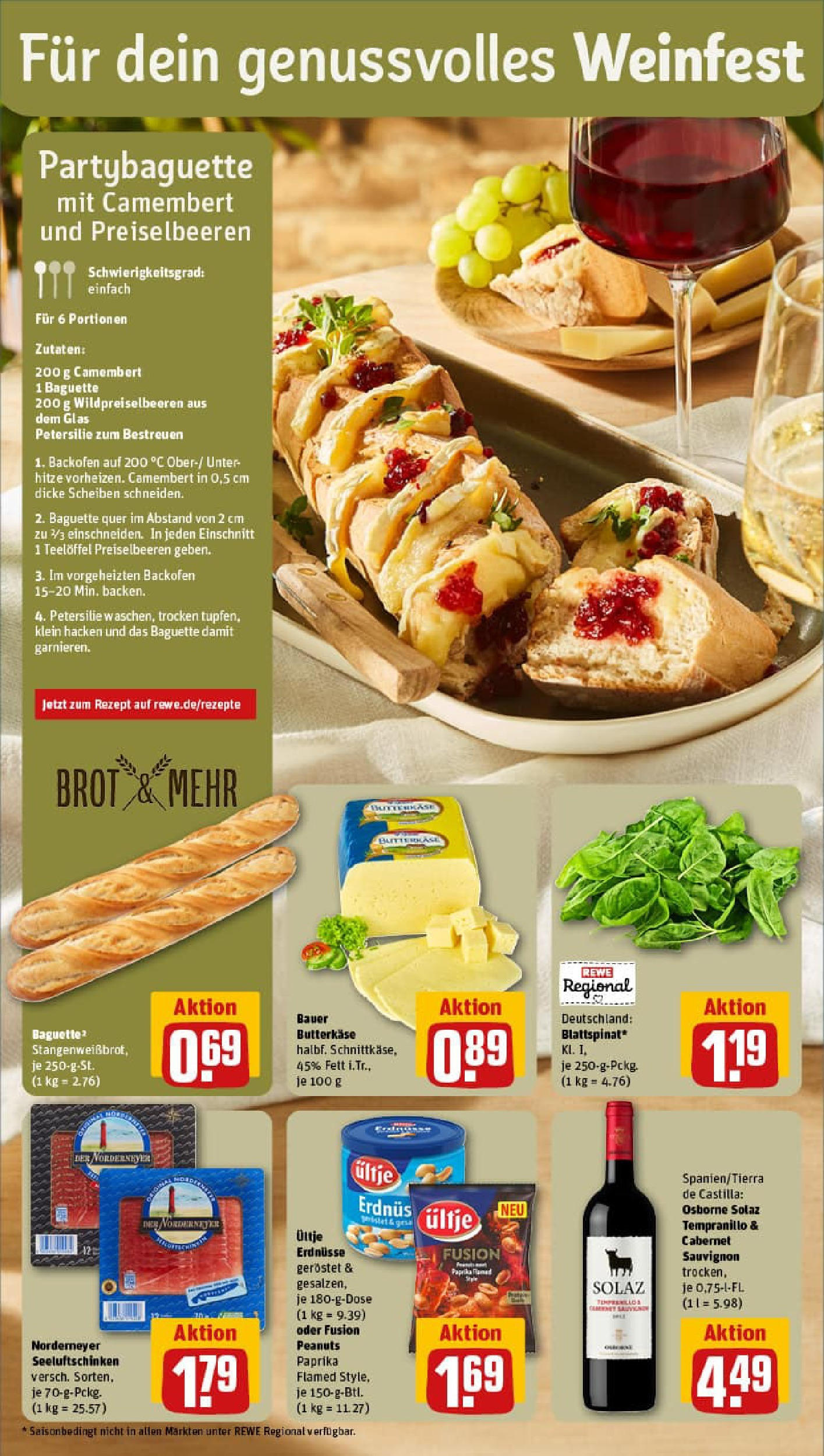 REWE Prospekt ab 06.10.2025 zum Blättern » Angebote | Seite: 4 | Produkte: Ultje erdnusse, Osborne, Backofen, Petersilie