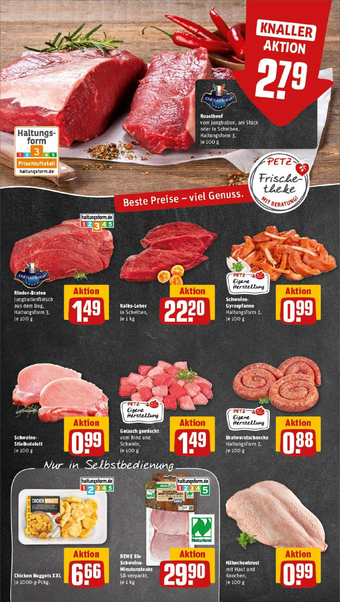 REWE Prospekt ab 06.10.2025 zum Blättern » Angebote | Seite: 8 | Produkte: Roastbeef, Kalbsleber, Gulasch, Hahnchenbrust