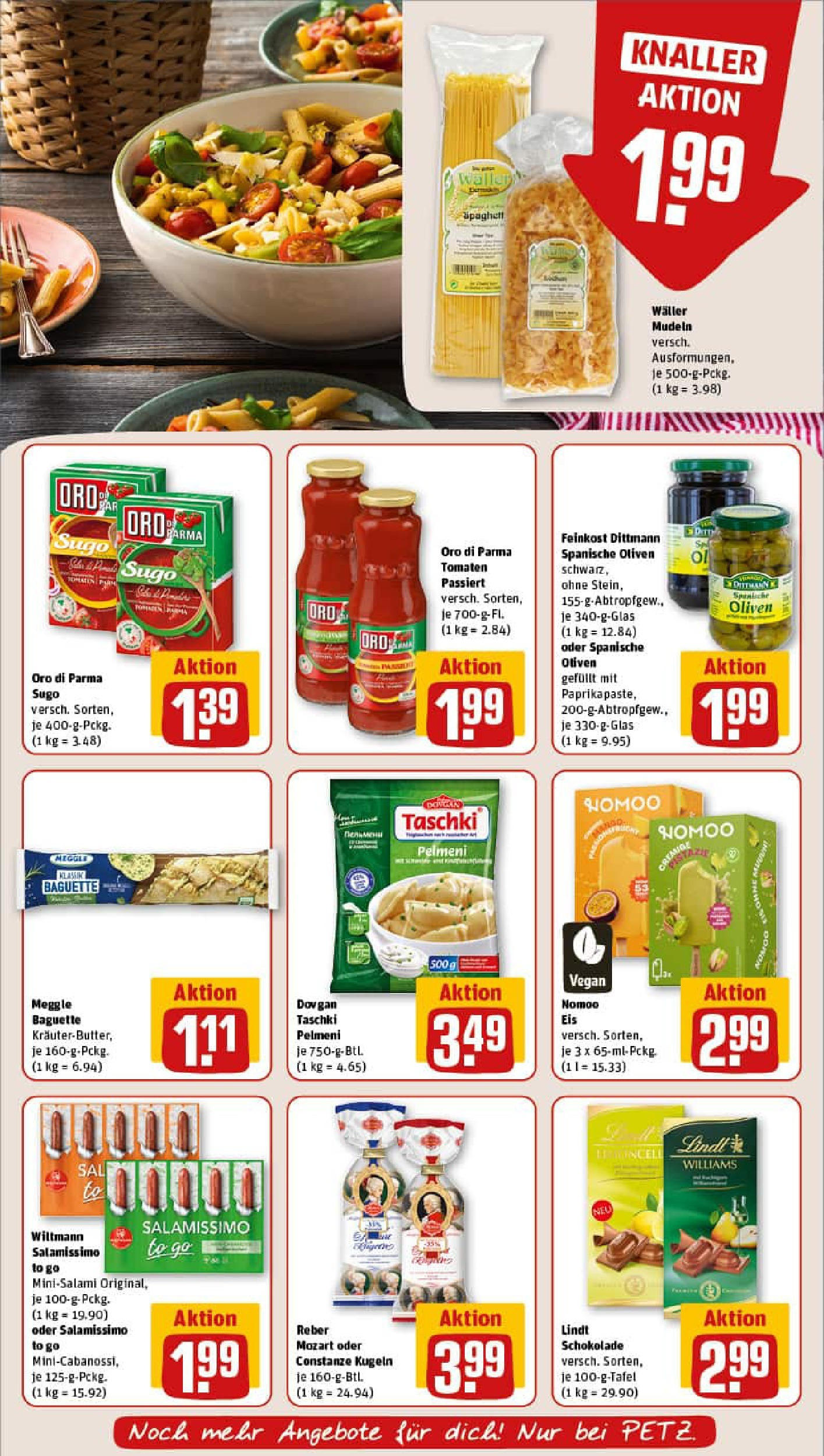 REWE Prospekt ab 06.10.2025 zum Blättern » Angebote | Seite: 16 | Produkte: Baguette, Pasta, Lindt, Eis
