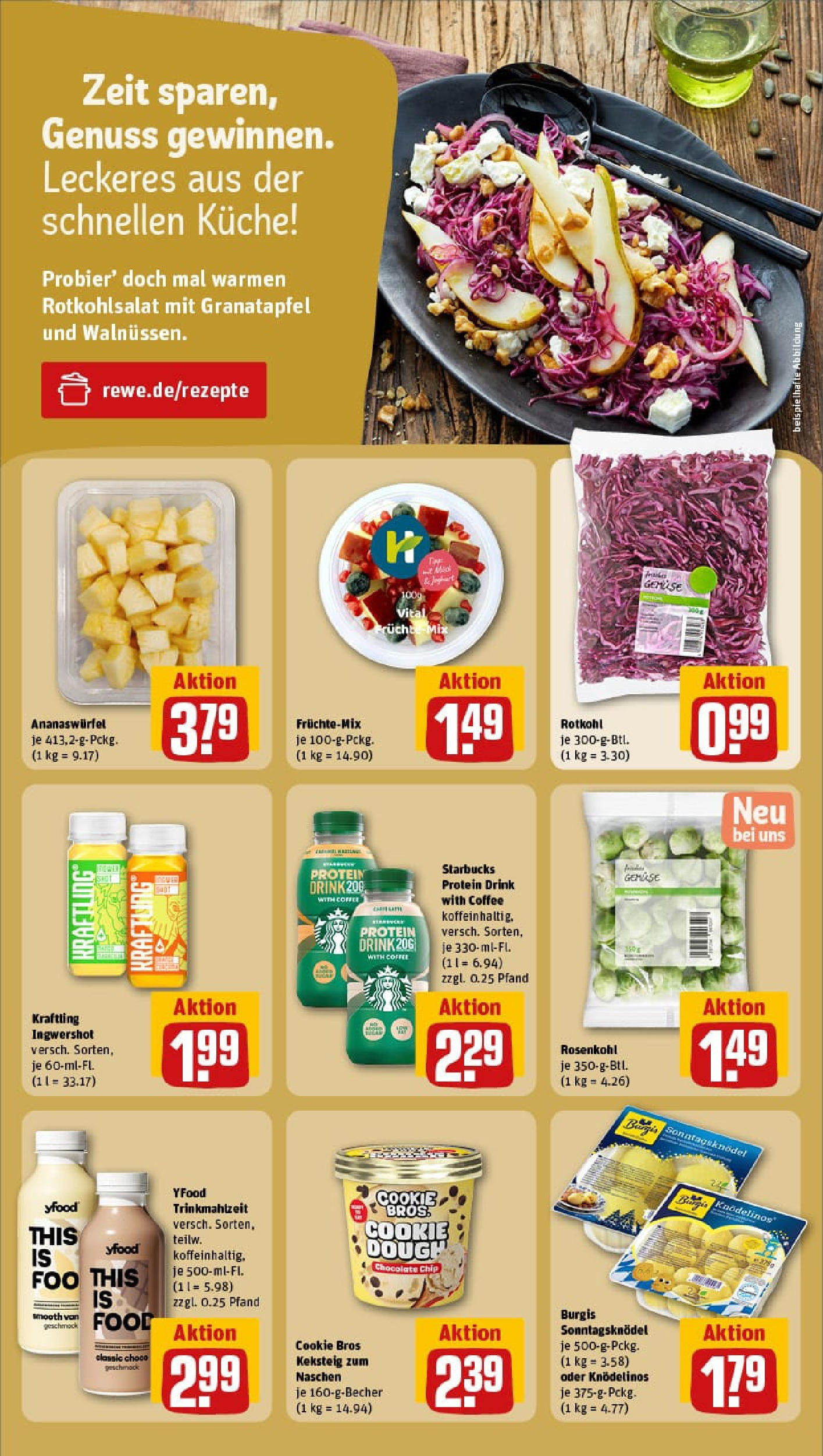 REWE Prospekt ab 06.10.2025 zum Blättern » Angebote | Seite: 22 | Produkte: Rotkohl, Küche, Starbucks, Gemüse