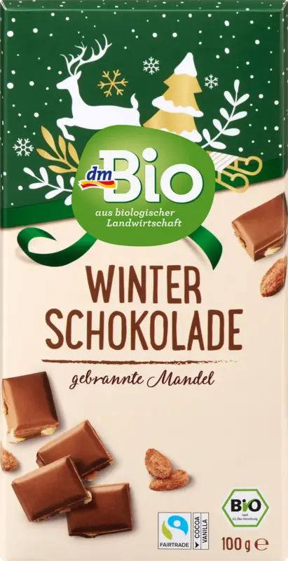 dmBio Winterschokolade, gebrannte Mandeln
