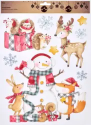 Dekorieren & Einrichten Fensterbild A3 Kinder Schneemann mit Igel