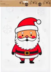 Dekorieren & Einrichten Fensterbild A3 Weihnachtsmann beflockt