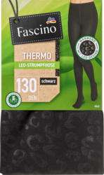 Fascino Strumpfhose Thermo mit Leo-Muster & recyceltem Polyester schwarz Gr. 42/44, 130 DEN