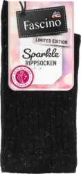 Fascino Socken mit Glitzer-Garn schwarz Gr. 35-38