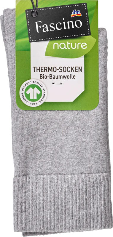 Fascino Socken mit wärmendem Vollfrottee grau Gr. 35-38