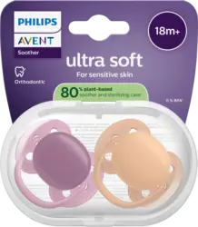 PHILIPS AVENT Schnuller ultra soft Silikon, rosa/apricot, ab 18 Monaten