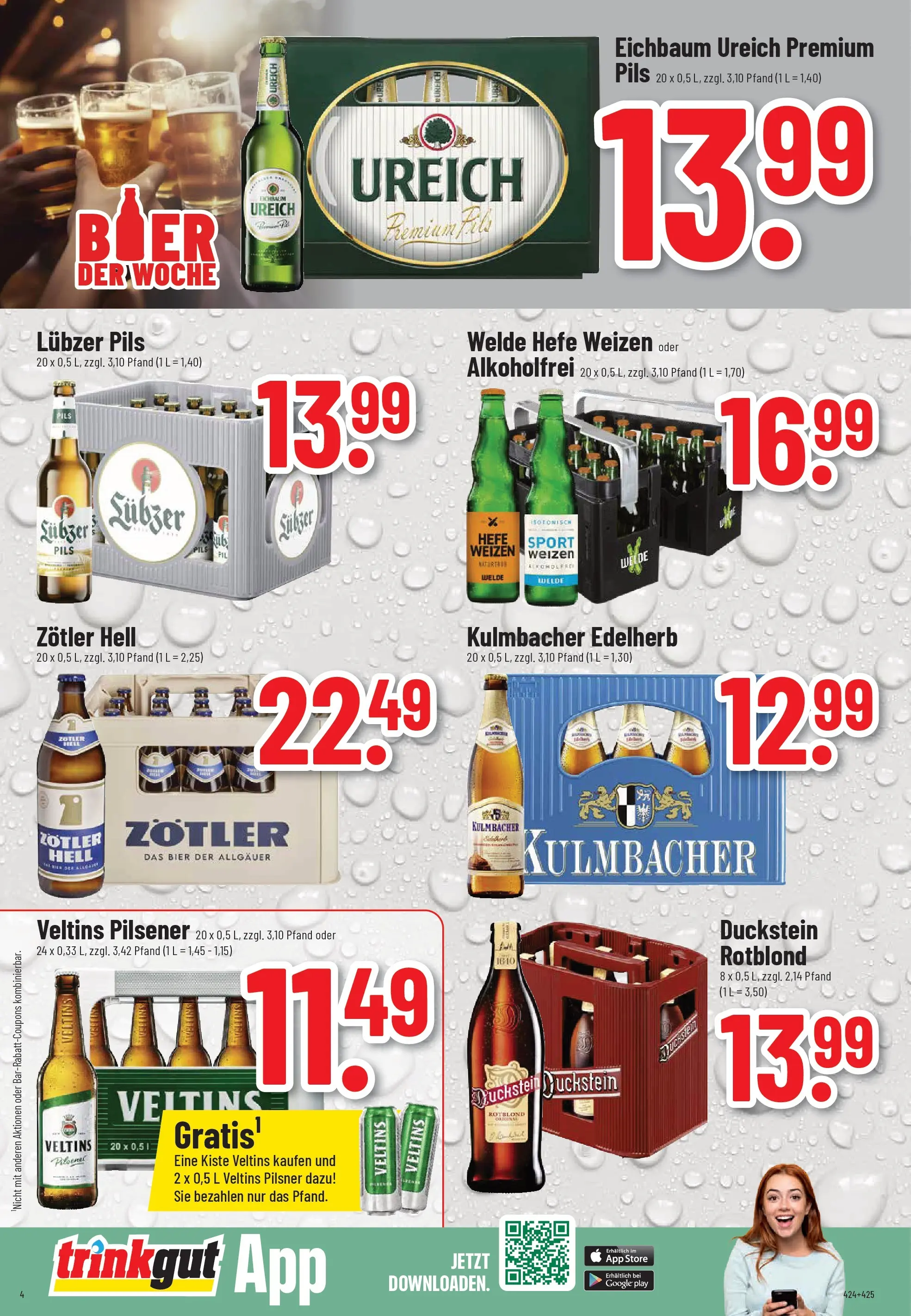 Trinkgut - trinkgut: Wochenangebote (ab 06.10.2025) » Angebote online | Seite: 4 | Produkte: Bier, Pils, Lubzer, Veltins