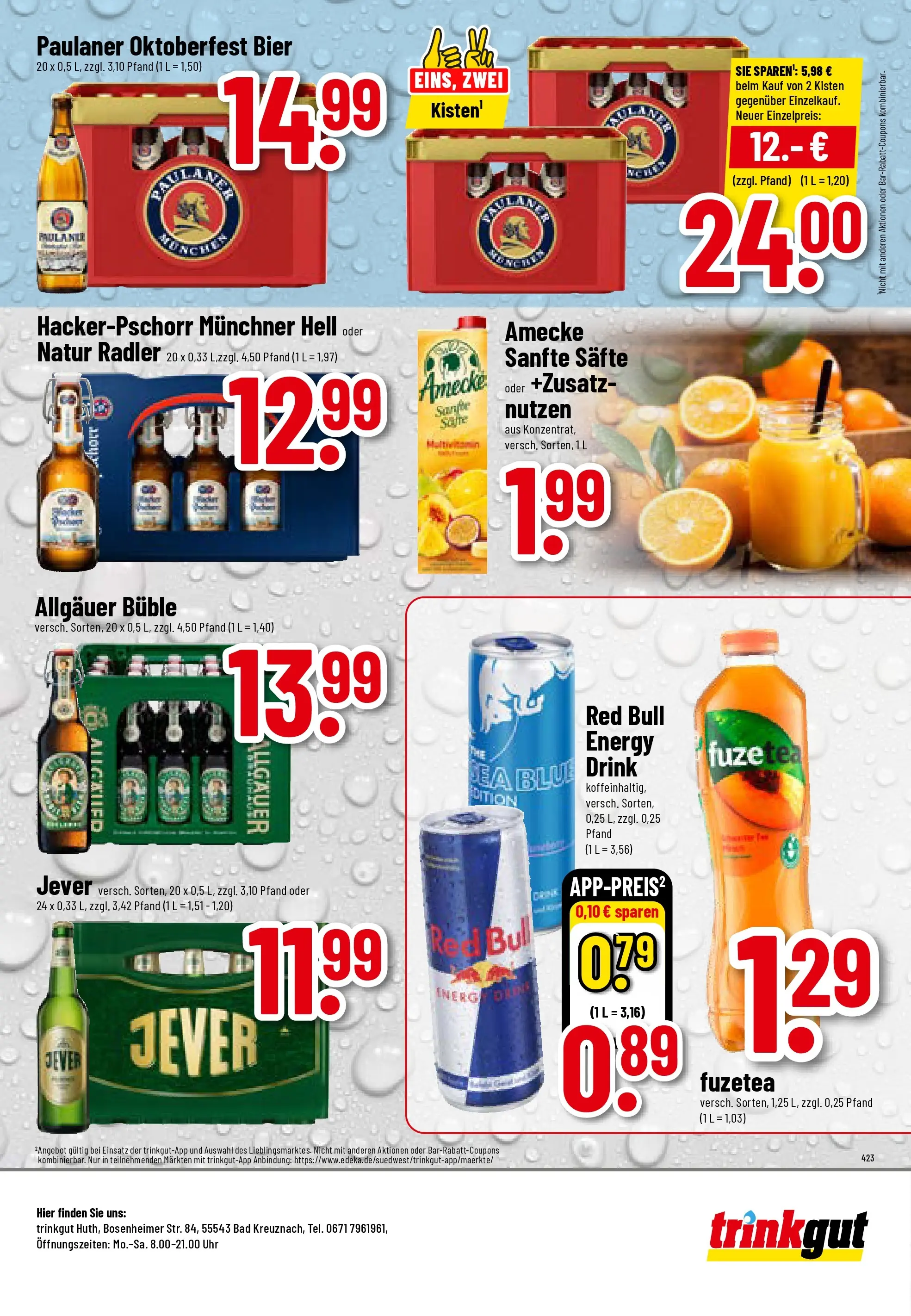 Trinkgut - trinkgut: Wochenangebote (ab 06.10.2025) » Angebote online | Seite: 8 | Produkte: Red bull, Energy, Bier, Uhr