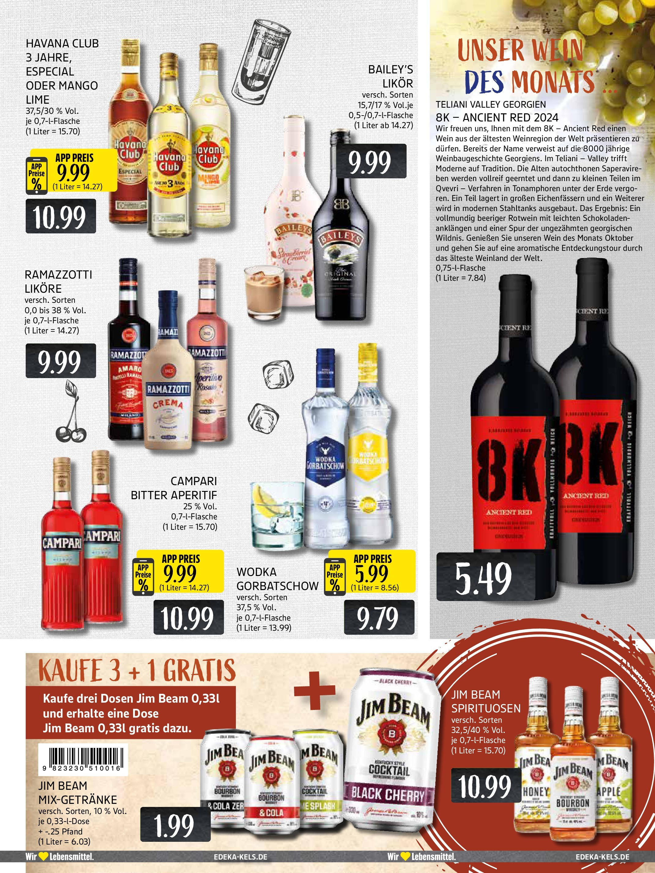 Edeka prospekt Mülheim A. D. Ruhr	 (ab 29.09.2025) » Angebote Online | Seite: 15 | Produkte: Jim beam, Campari, Mango, Wodka