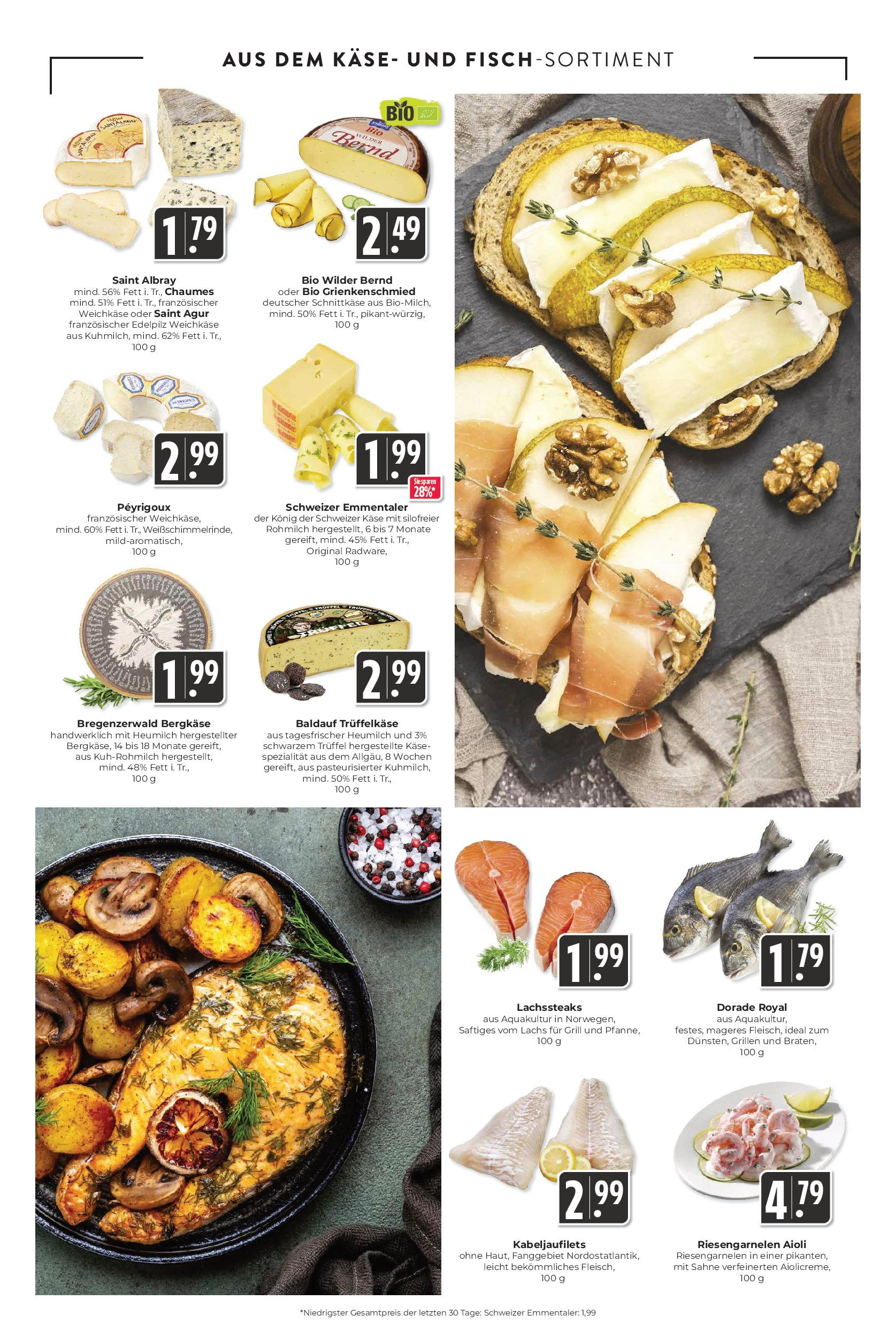 Entdecke - Hieber's Frischecenter: Meine Woche (ab 05.10.2025) zum Blättern | Seite: 6 | Produkte: Dorade, Käse, Lachs, Sahne