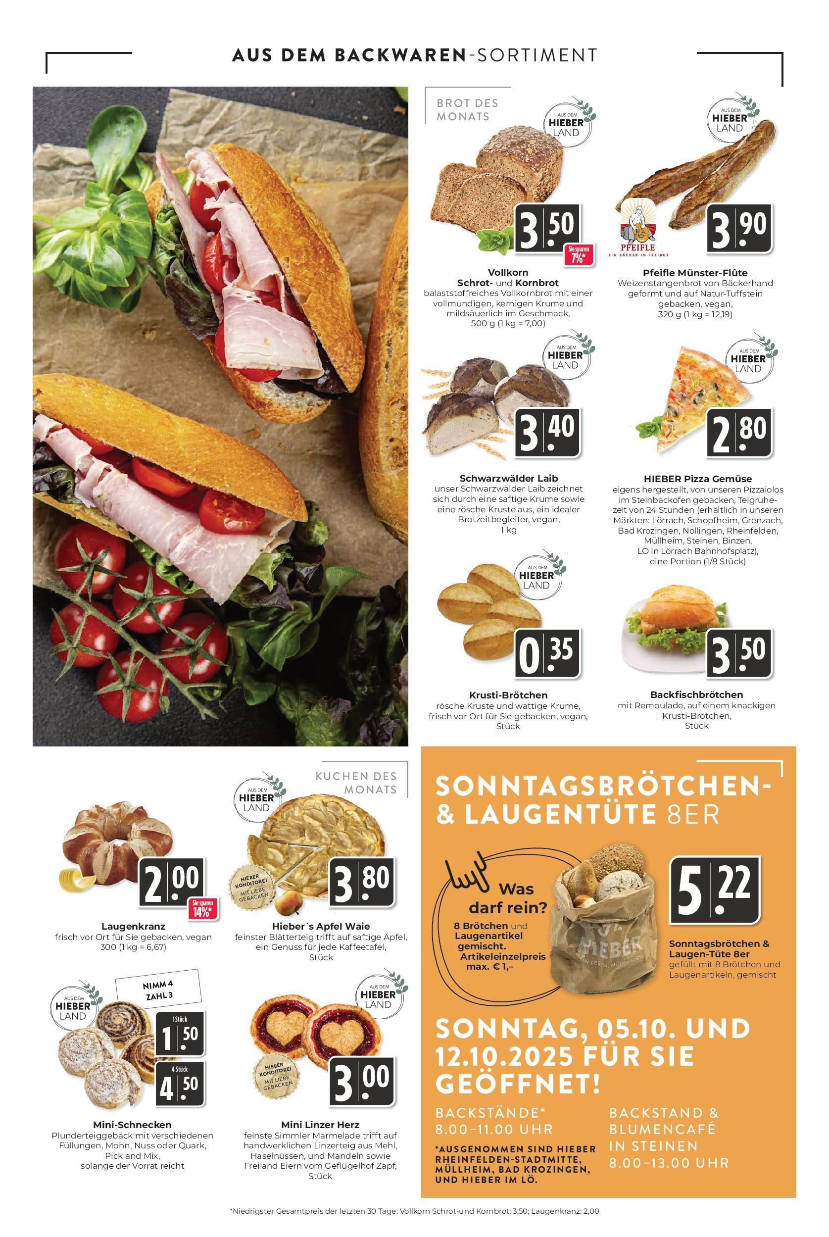 Entdecke - Hieber's Frischecenter: Meine Woche (ab 05.10.2025) zum Blättern | Seite: 11 | Produkte: Äpfel, Gemüse, Brot, Pizza