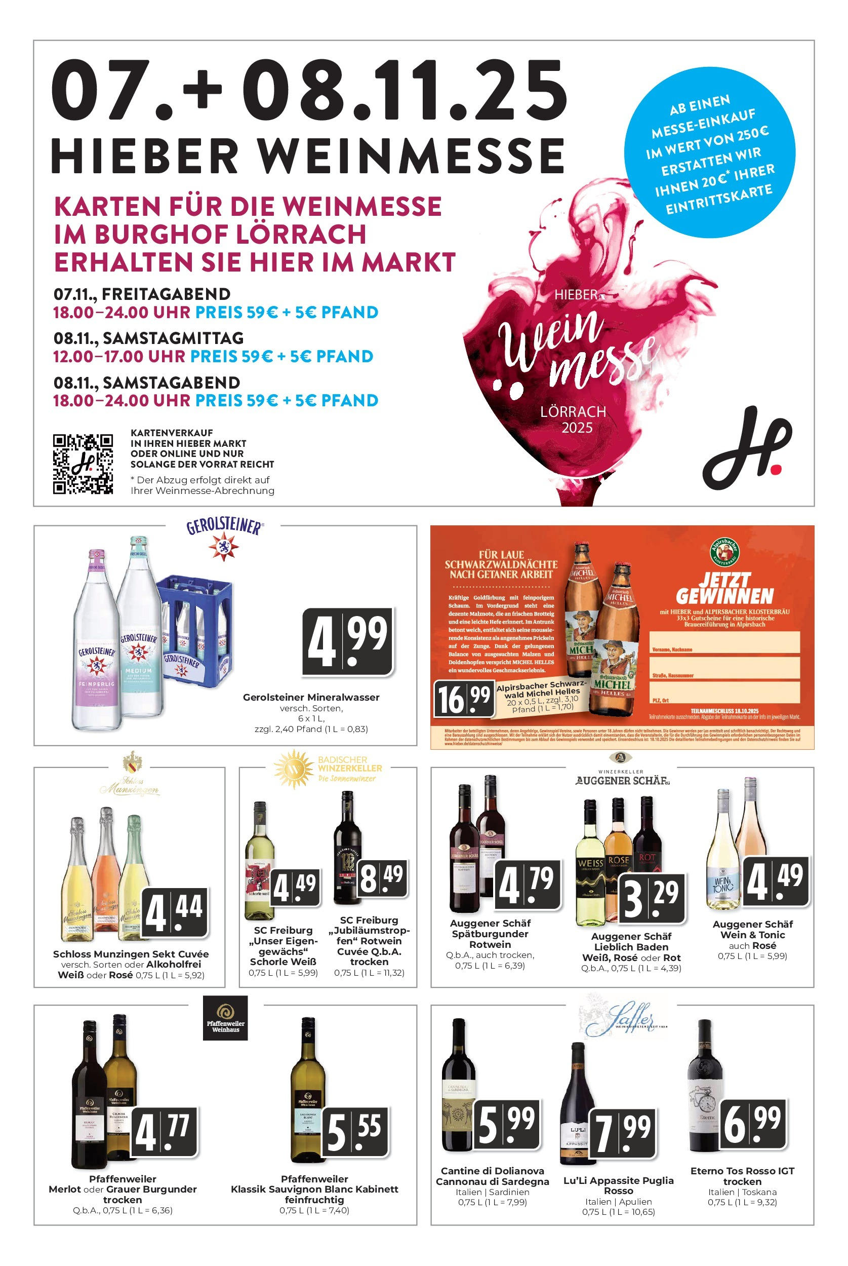 Entdecke - Hieber's Frischecenter: Meine Woche (ab 05.10.2025) zum Blättern | Seite: 14 | Produkte: Sekt, Merlot, Mineralwasser, Uhr