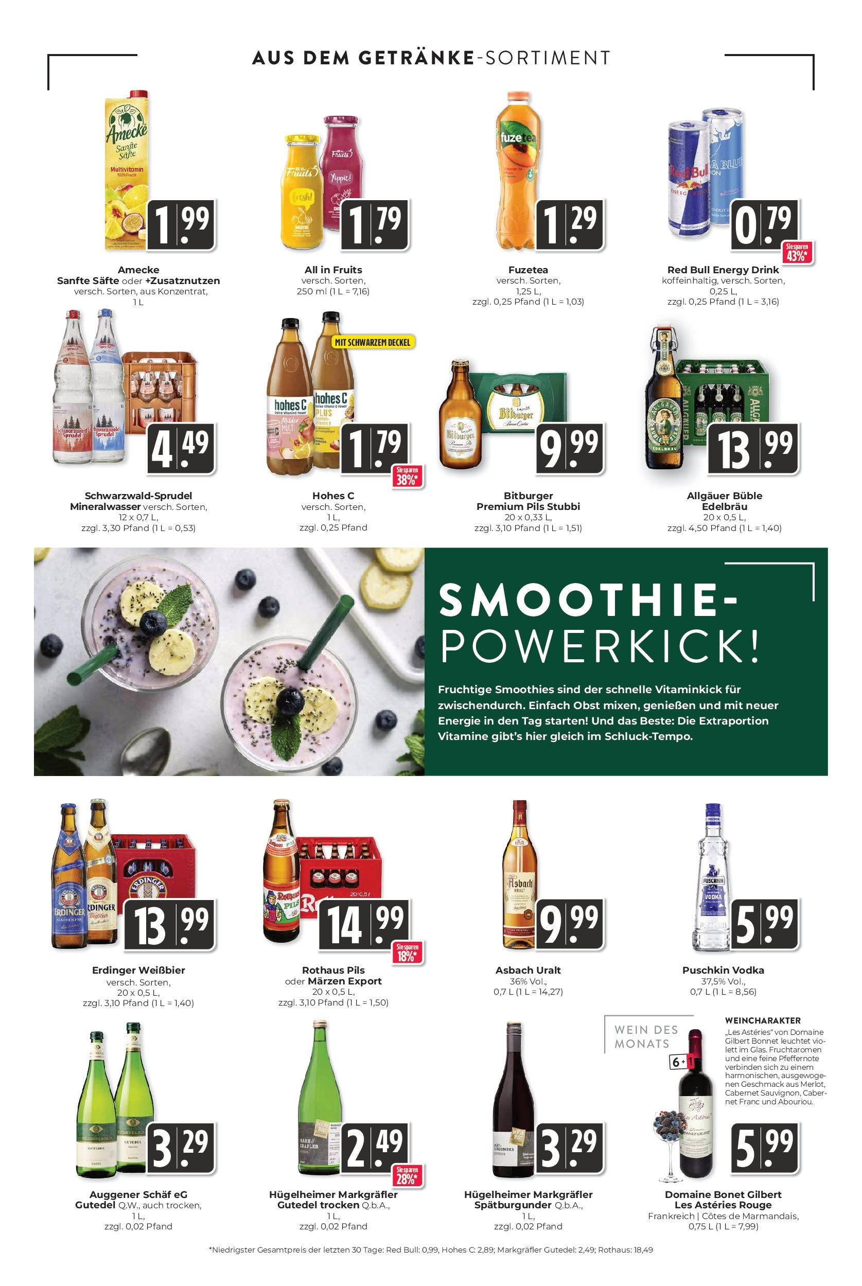 Entdecke - Hieber's Frischecenter: Meine Woche (ab 05.10.2025) zum Blättern | Seite: 15 | Produkte: Red bull, Erdinger, Weißbier, Obst