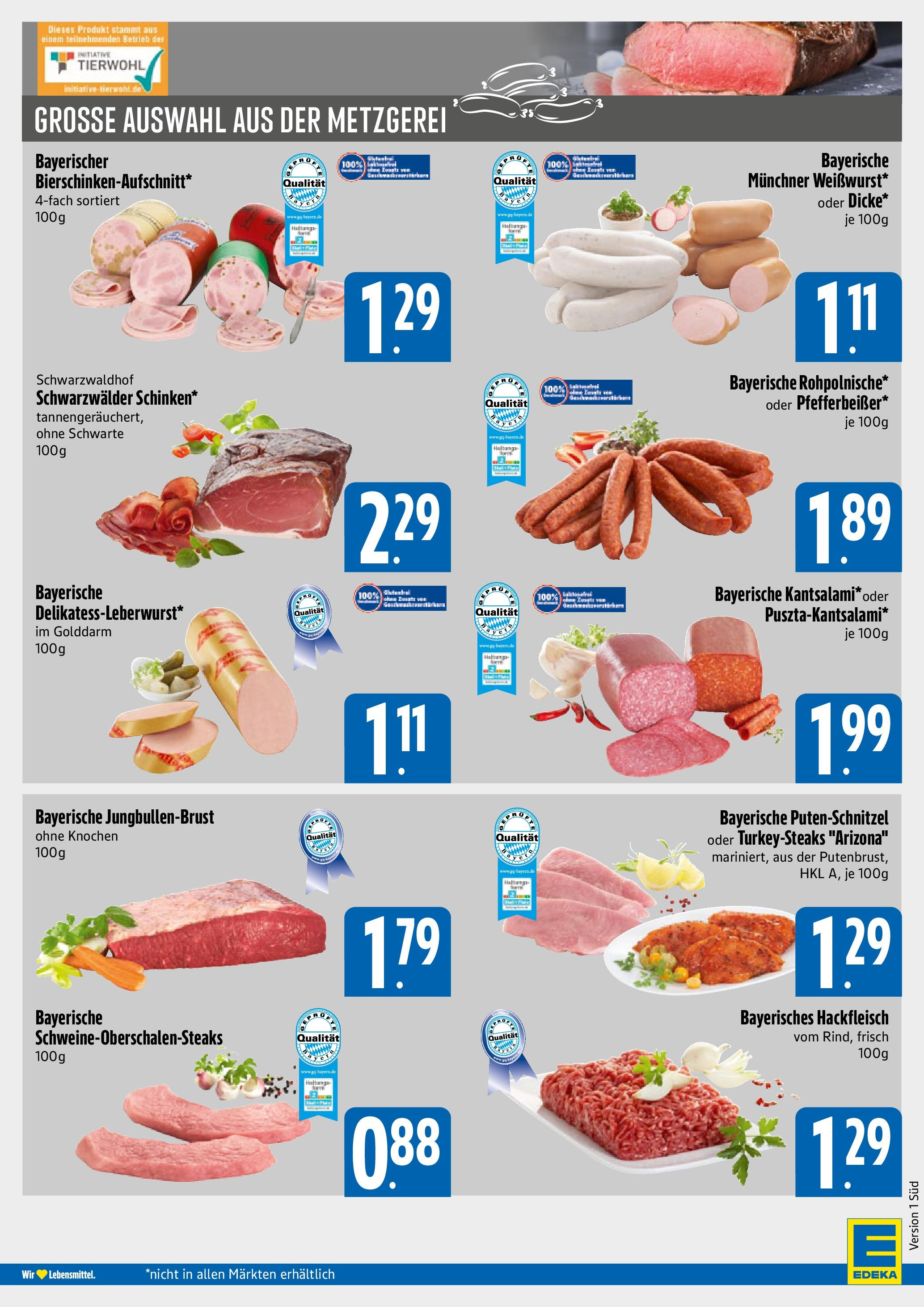 Edeka prospekt München	 (ab 06.10.2025) » Angebote Online | Seite: 4 | Produkte: Putenschnitzel, Salami, Steak, Hackfleisch