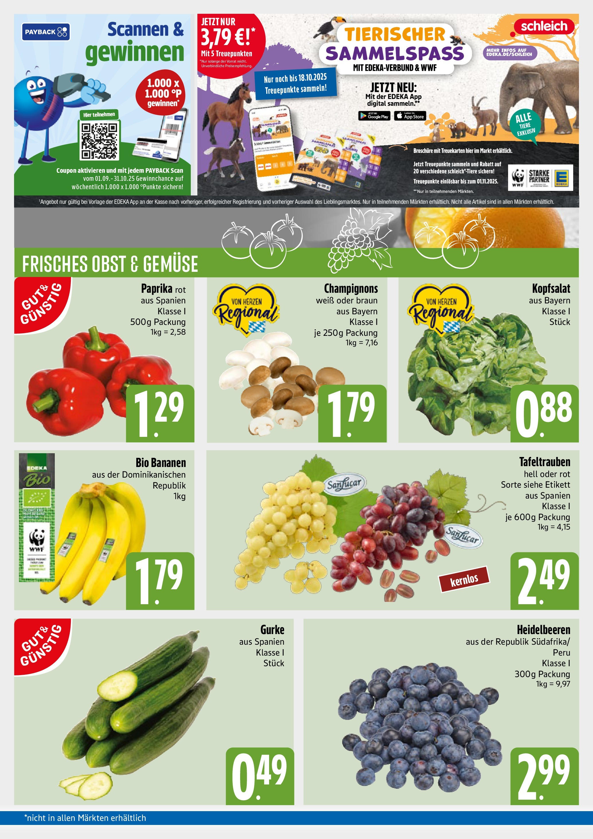 Edeka prospekt München	 (ab 06.10.2025) » Angebote Online | Seite: 3 | Produkte: Paprika rot, Heidelbeeren, Gemüse, Paprika
