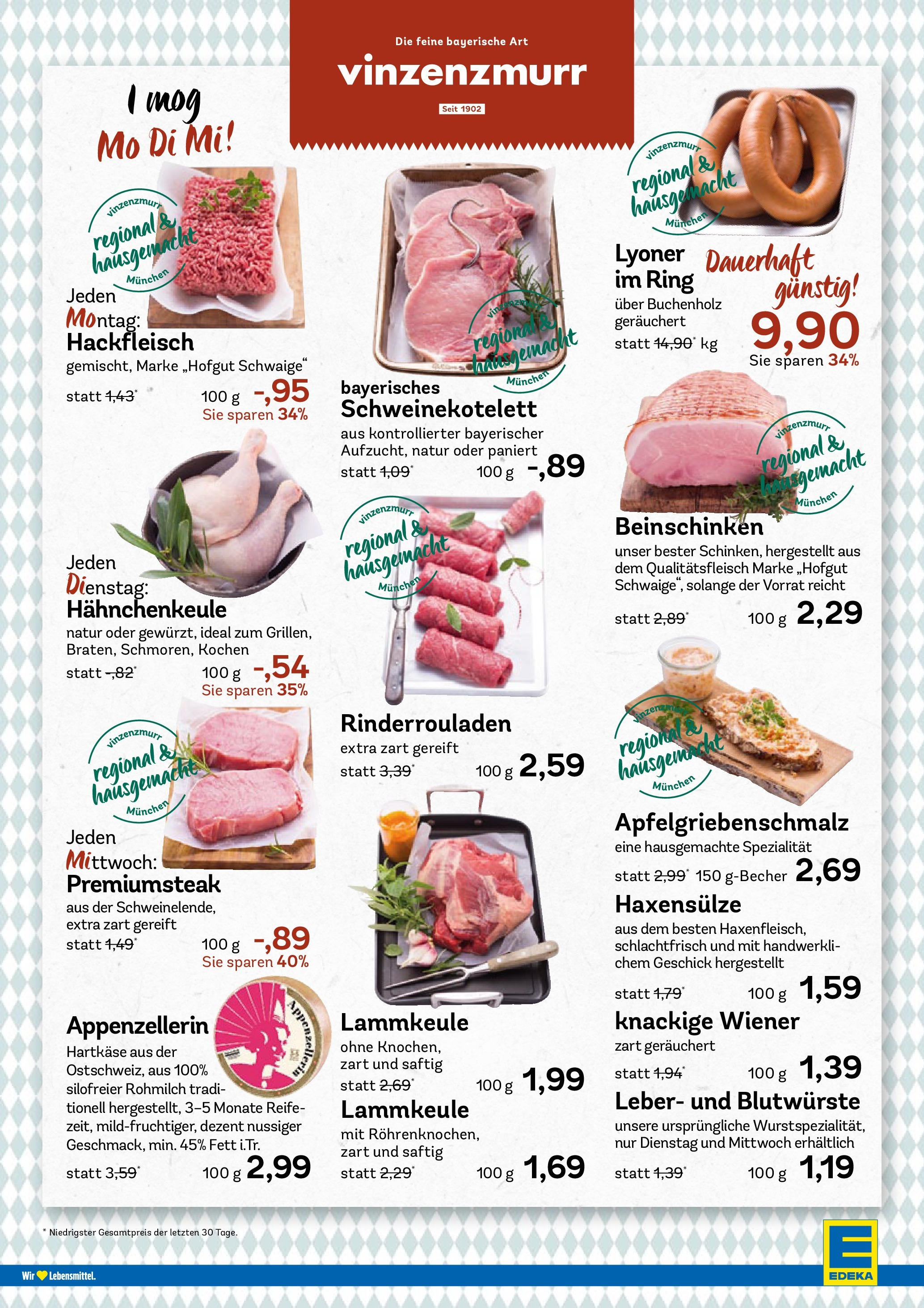 Edeka prospekt München	 (ab 06.10.2025) » Angebote Online | Seite: 4 | Produkte: Rinderrouladen, Lammkeule, Steak, Hackfleisch