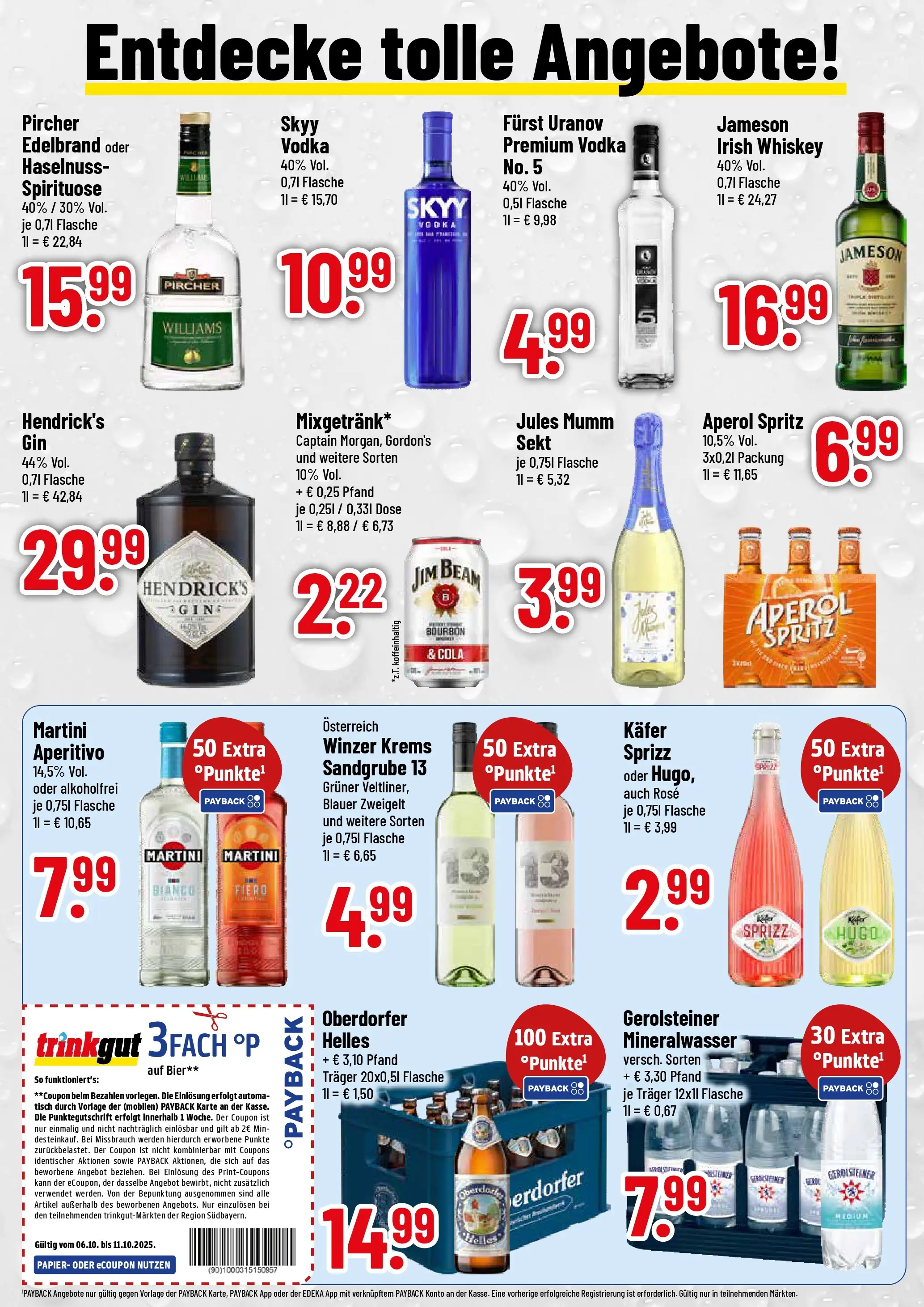 Trinkgut - trinkgut: Wochenangebote (ab 06.10.2025) » Angebote online | Seite: 2 | Produkte: Jim beam, Jules mumm, Mineralwasser, Gerolsteiner