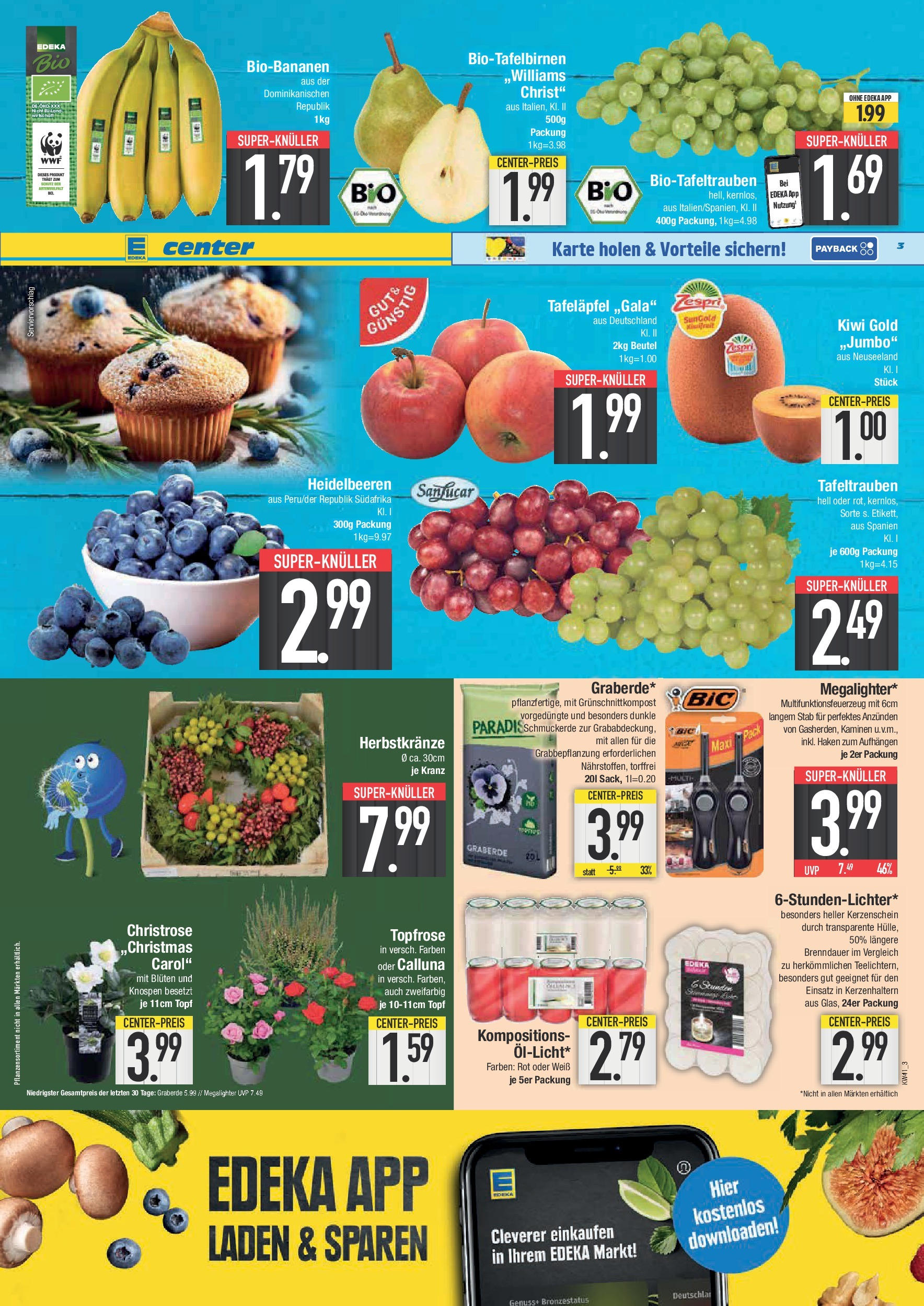 Edeka prospekt Weißenburg	 (ab 06.10.2025) » Angebote Online | Seite: 3 | Produkte: Apple, Heidelbeeren, Kiwi