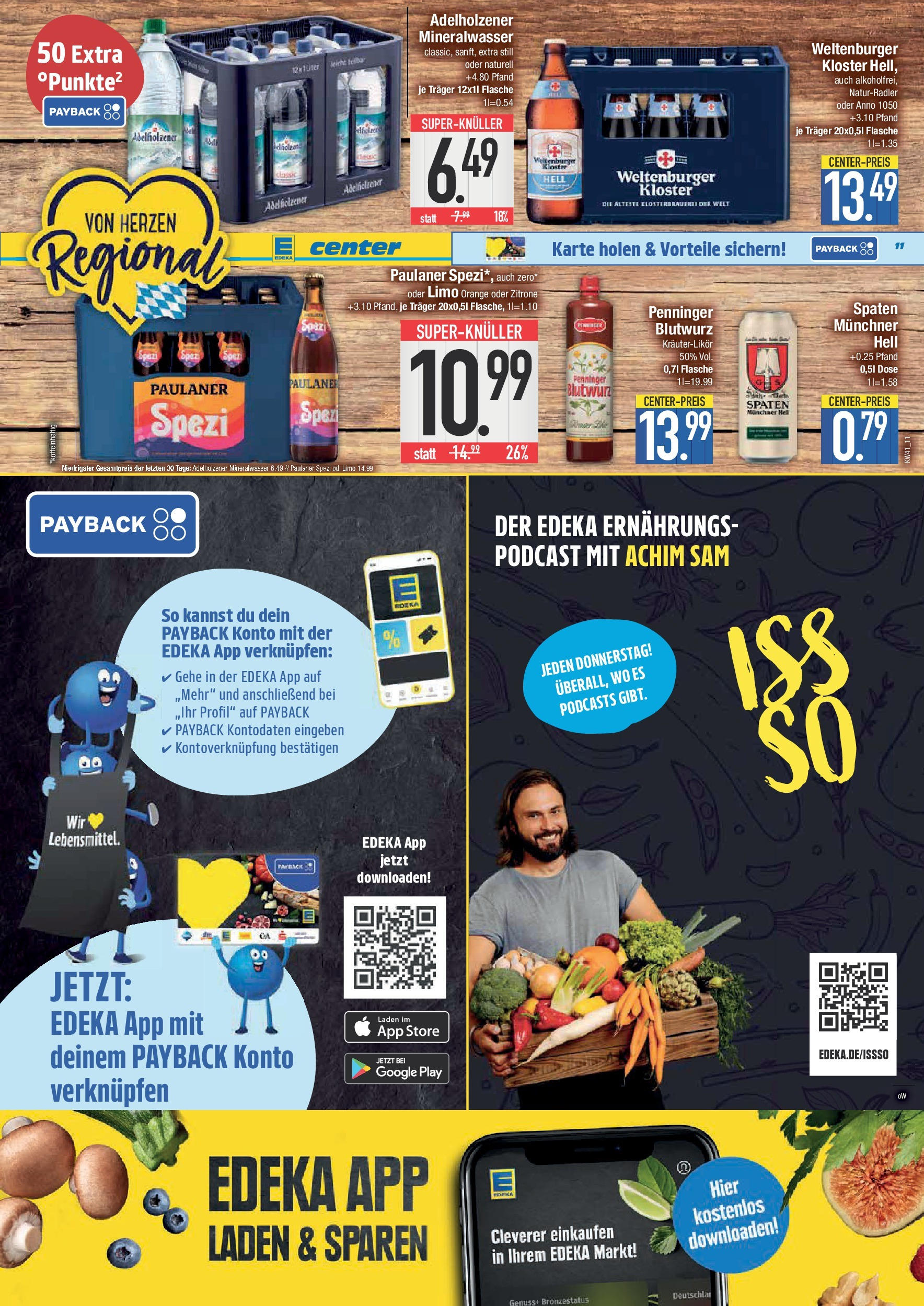Edeka prospekt Straubing	 (ab 06.10.2025) » Angebote Online | Seite: 11 | Produkte: Paulaner spezi, Adelholzener, Zitrone, Paulaner