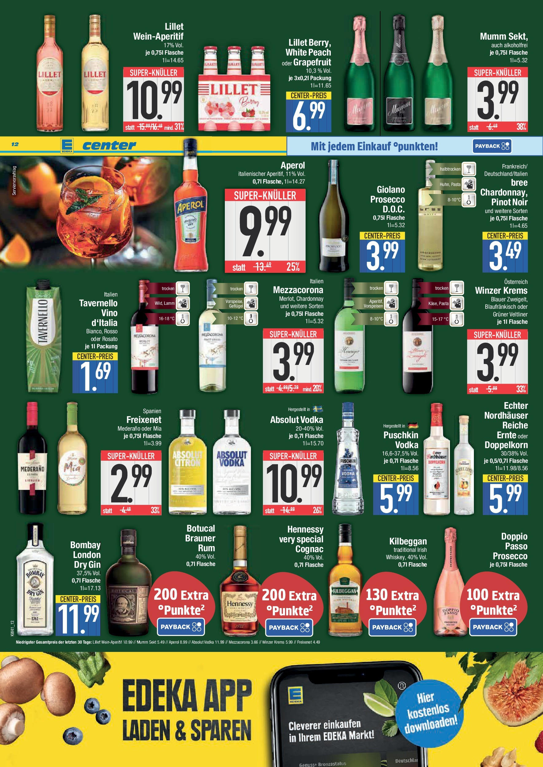 Edeka prospekt Weißenburg	 (ab 06.10.2025) » Angebote Online | Seite: 12 | Produkte: Mumm sekt, Bree, Prosecco, Vodka