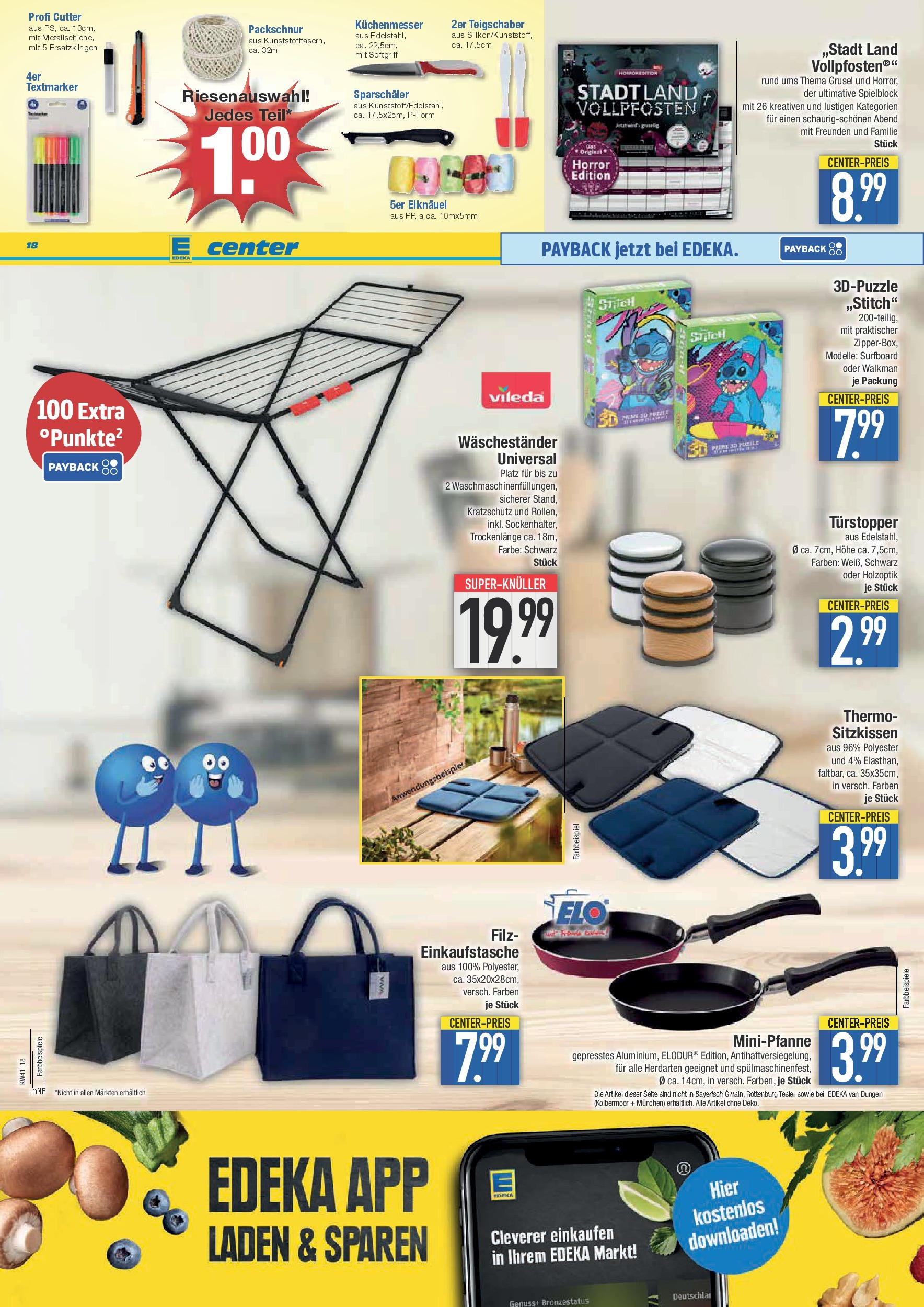 Edeka prospekt Weißenburg	 (ab 06.10.2025) » Angebote Online | Seite: 18 | Produkte: Cutter, Waschestander