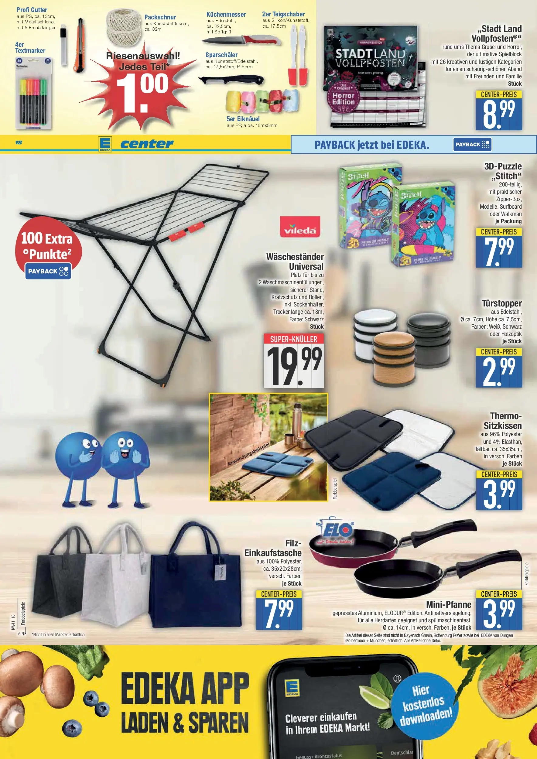 Edeka prospekt Deggendorf	 (ab 06.10.2025) » Angebote Online | Seite: 18 | Produkte: Cutter, Waschestander