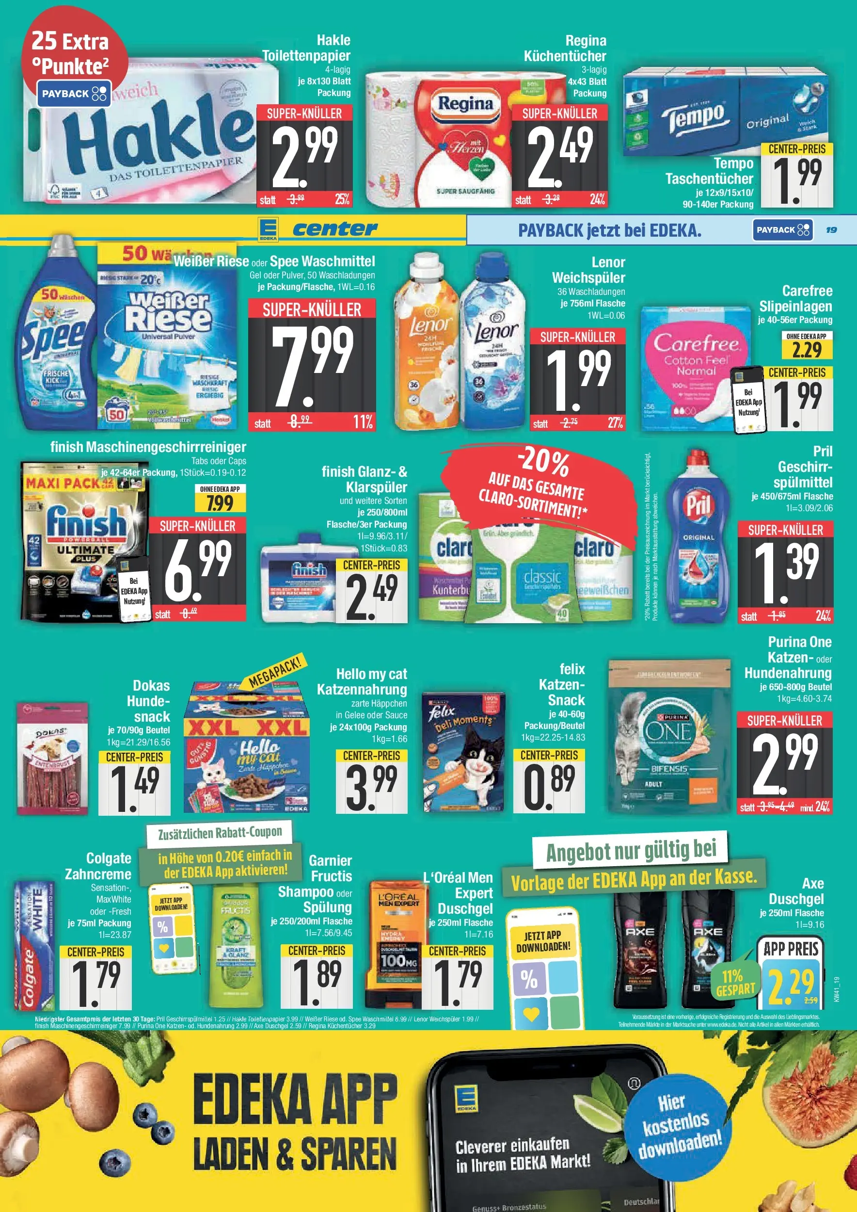 Edeka prospekt Deggendorf	 (ab 06.10.2025) » Angebote Online | Seite: 19 | Produkte: Duschgel, Klarspüler, Axe, Shower Gel