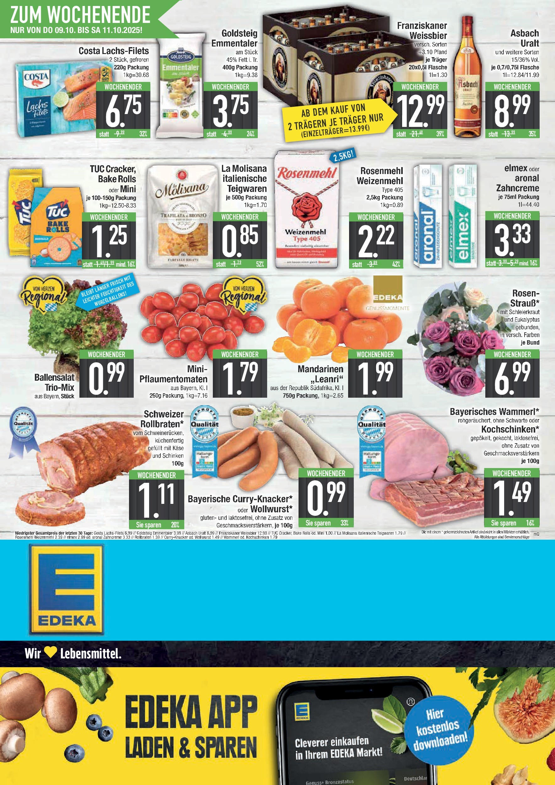 Edeka prospekt Weißenburg	 (ab 06.10.2025) » Angebote Online | Seite: 24 | Produkte: Käse, Mandarinen, Weizenmehl, Schinken