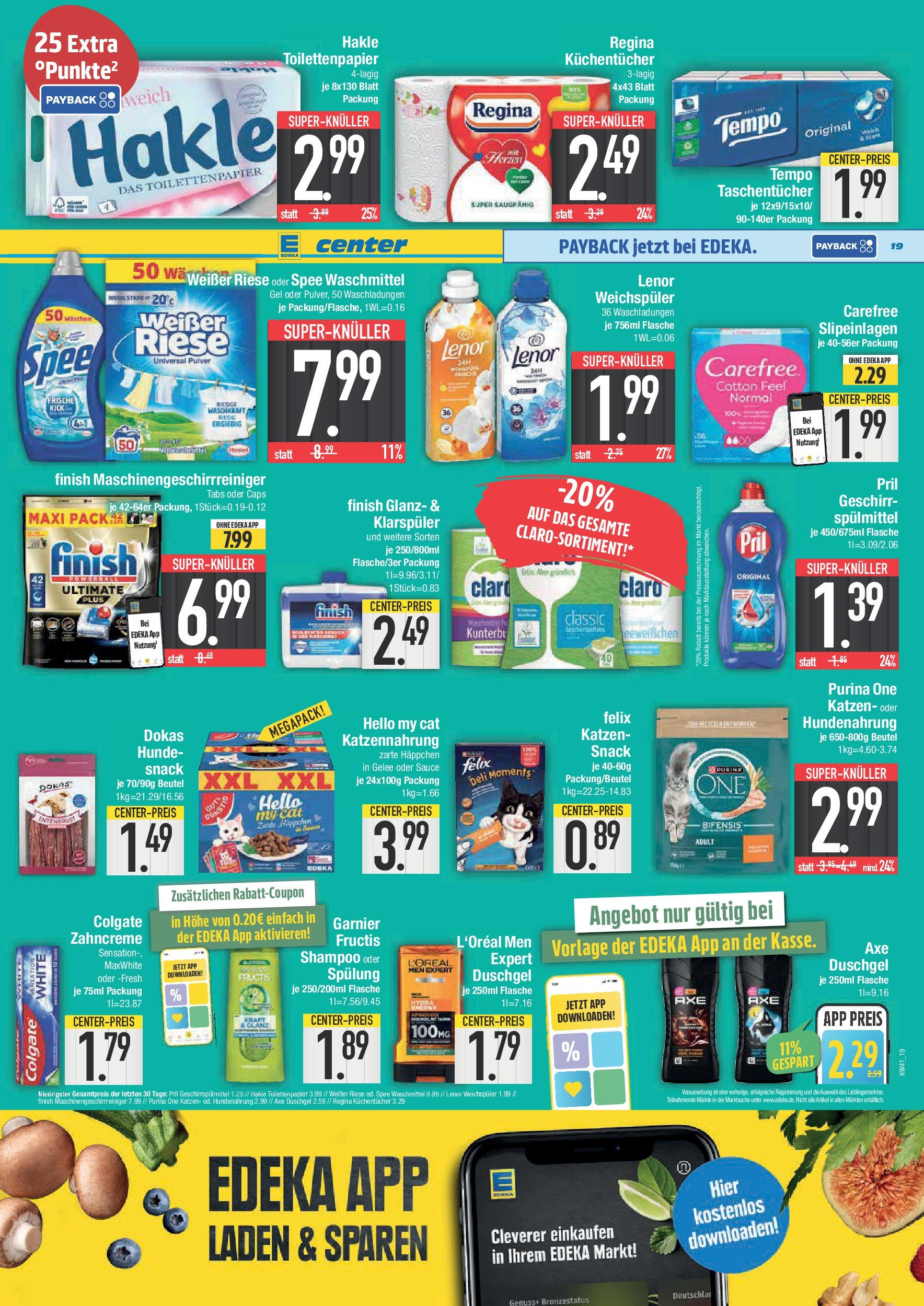 Edeka prospekt Weißenburg	 (ab 06.10.2025) » Angebote Online | Seite: 23 | Produkte: Finish, Duschgel, Waschmittel, Tempo