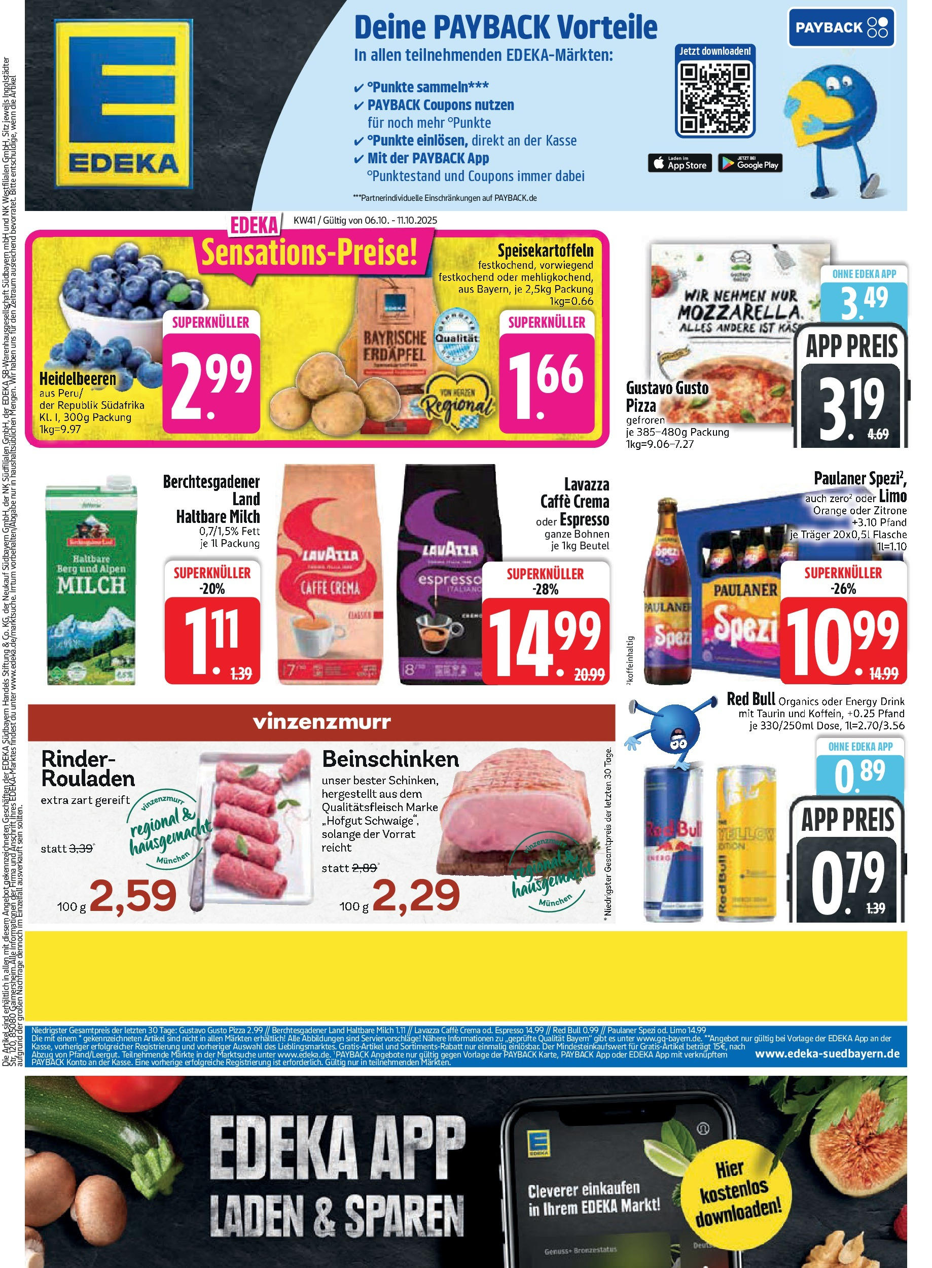 Edeka prospekt Murnau	 (ab 06.10.2025) » Angebote Online | Seite: 1 | Produkte: Paulaner spezi, Haltbare milch, Pizza, Paulaner