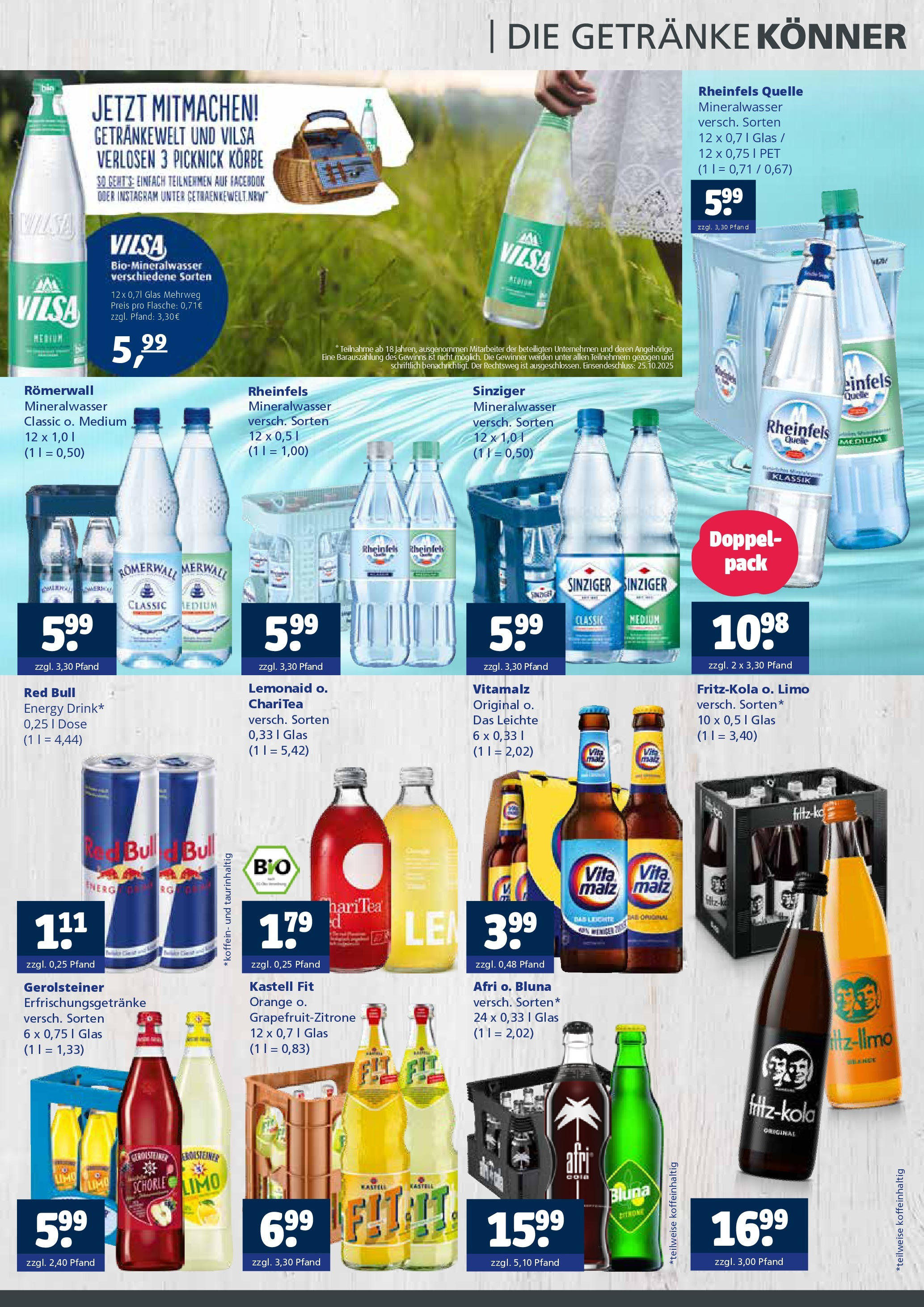 Entdecke - Getränkewelt HSE: Getränkeangebote (ab 05.10.2025) zum Blättern | Seite: 3 | Produkte: Red bull, Energy, Mineralwasser, Gerolsteiner
