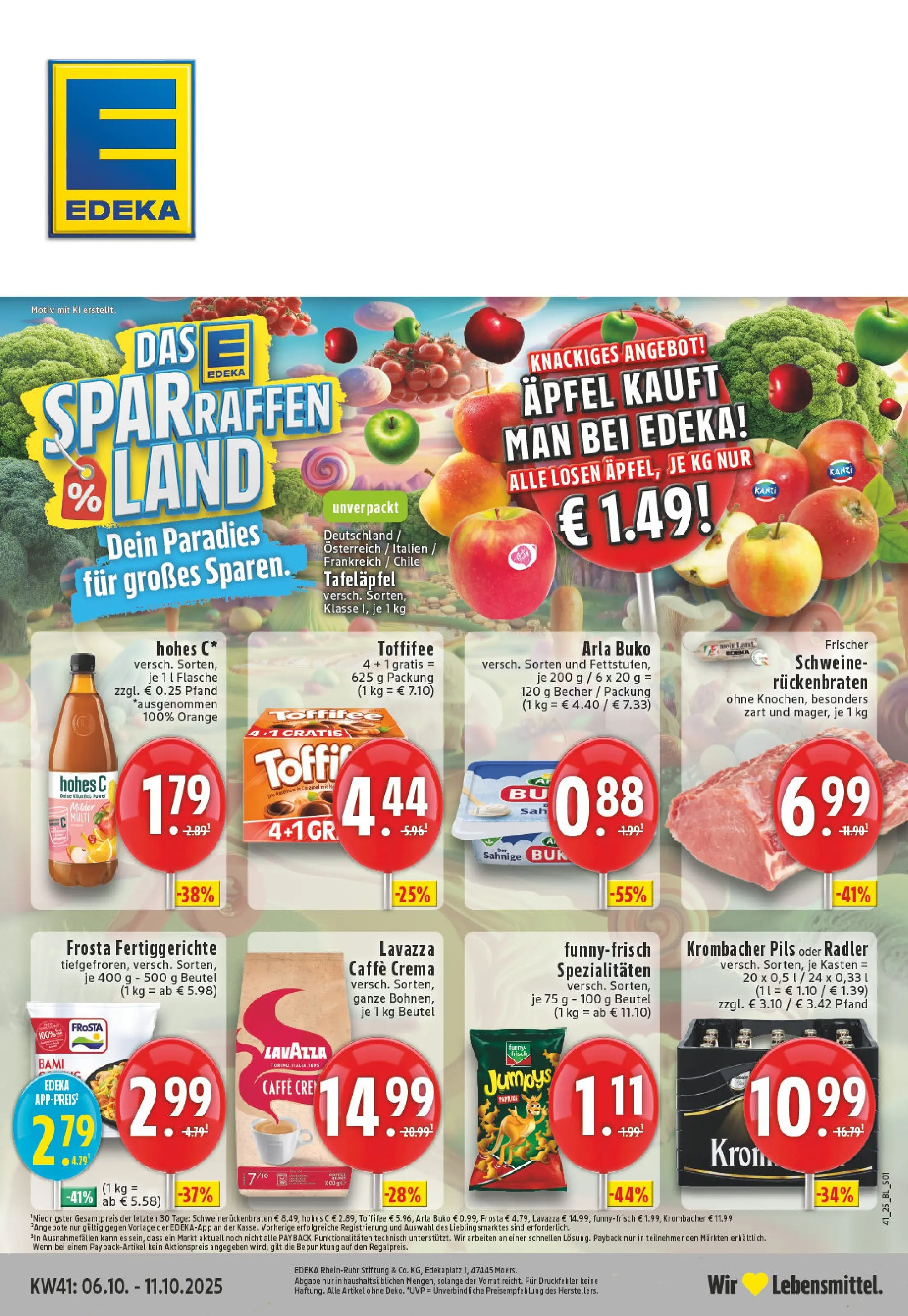 Edeka prospekt Hueckeswagen	 (ab 06.10.2025) » Angebote Online | Seite: 1 | Produkte: Lavazza, Frosta, Fertiggerichte, Krombacher