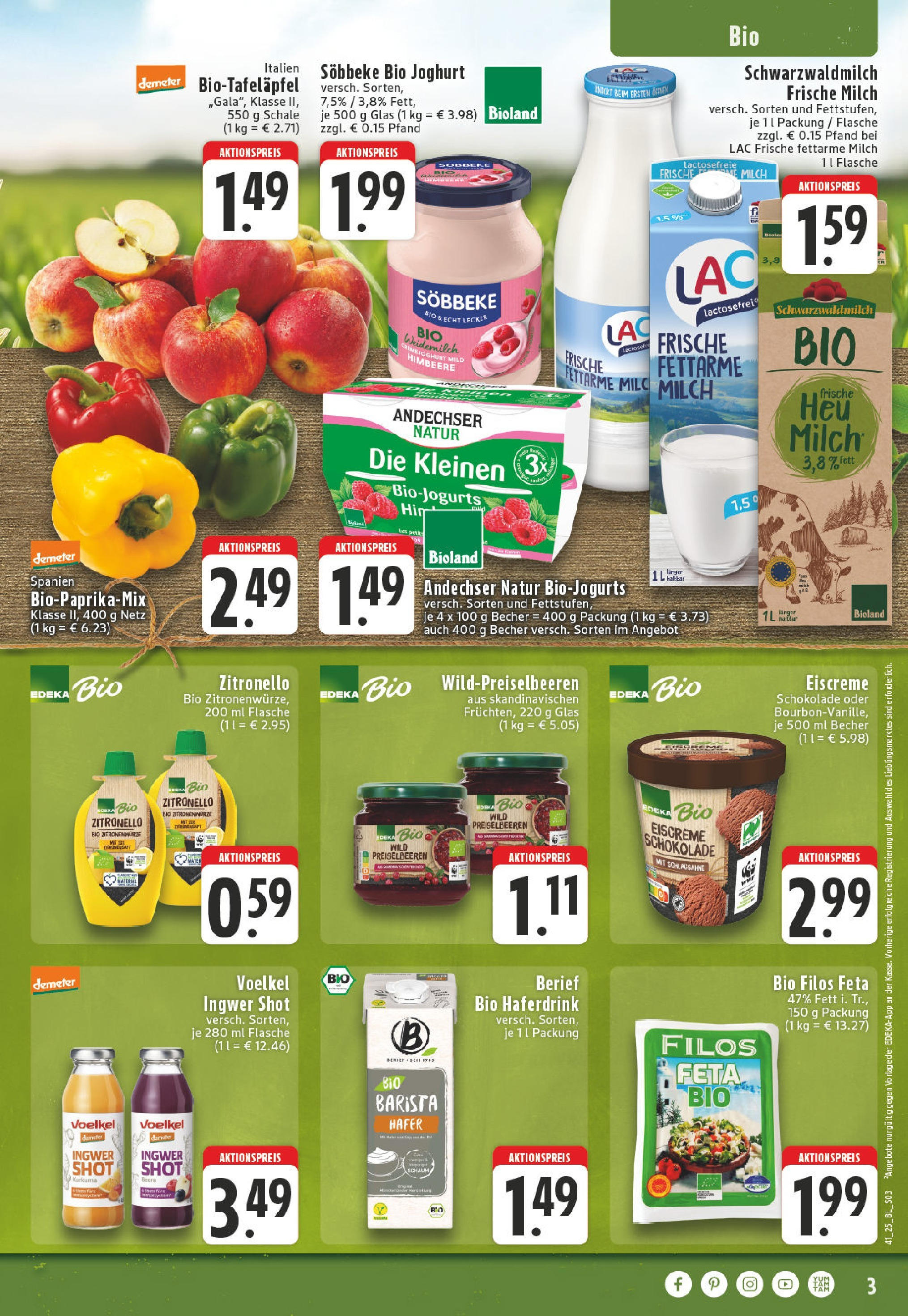 Edeka prospekt Bottrop	 (ab 06.10.2025) » Angebote Online | Seite: 3 | Produkte: Feta, Schokolade, Haferdrink, Himbeere