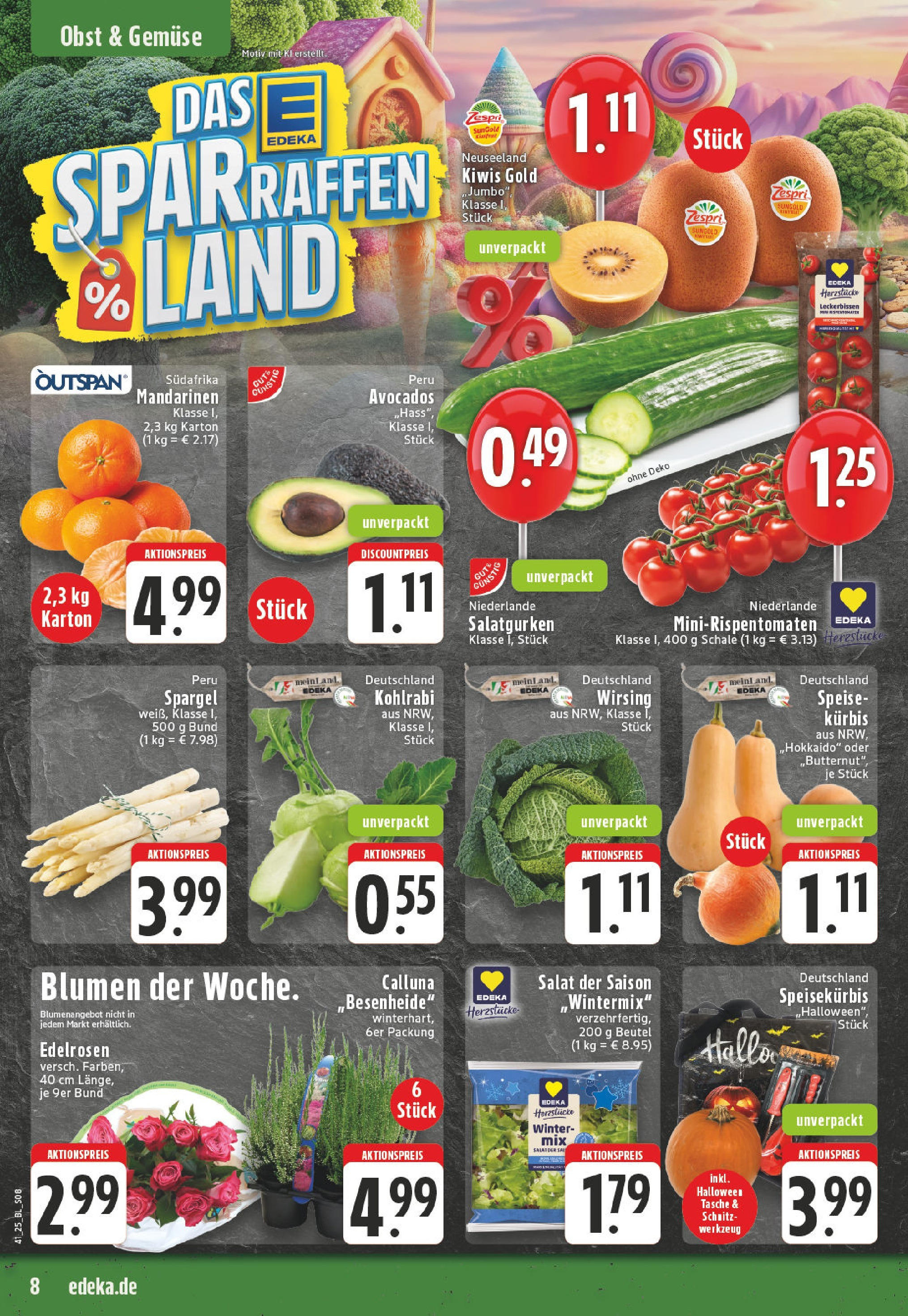 Edeka prospekt Bottrop	 (ab 06.10.2025) » Angebote Online | Seite: 8 | Produkte: Blumen, Spargel, Obst, Salat