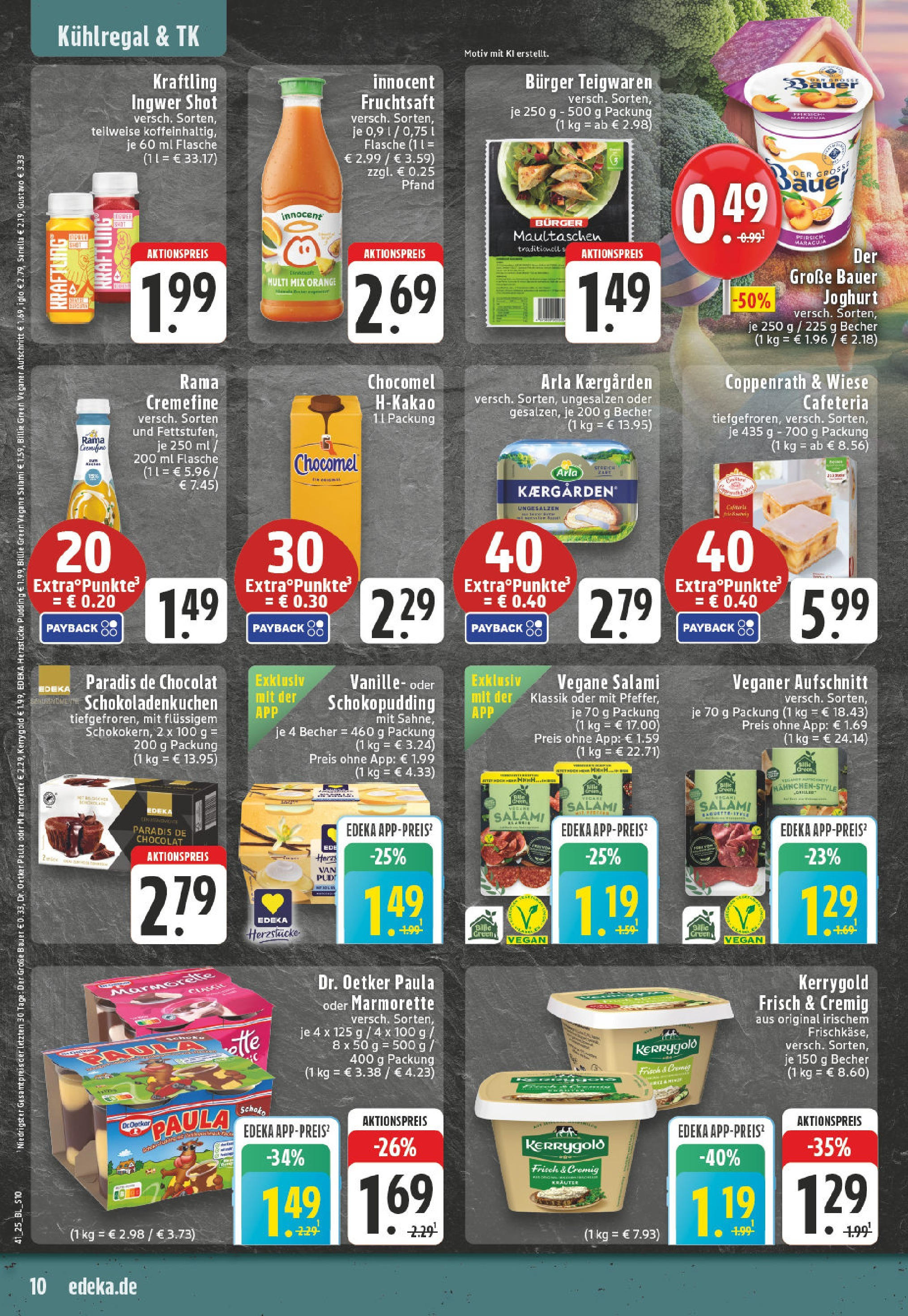 Edeka prospekt Bottrop	 (ab 06.10.2025) » Angebote Online | Seite: 10 | Produkte: Joghurt, Iglo, Bauer joghurt, Maultaschen