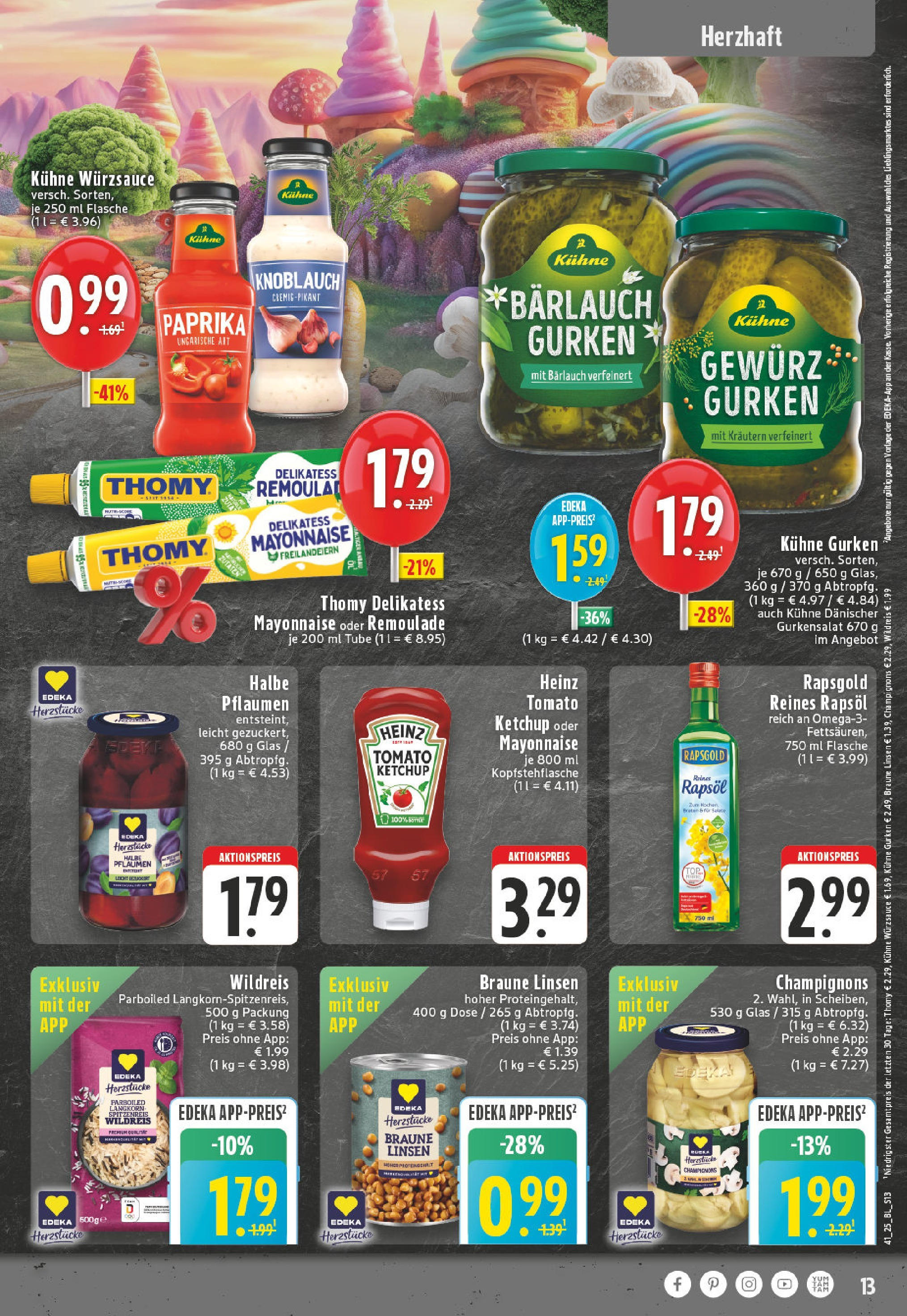Edeka prospekt Bottrop	 (ab 06.10.2025) » Angebote Online | Seite: 13 | Produkte: Rapsöl, Champignons, Paprika, Knoblauch